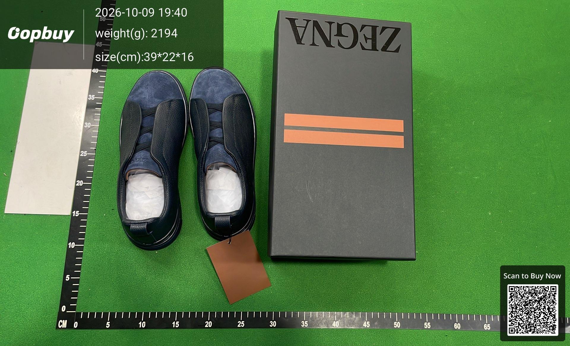 Foto QC 7 de Zegna Triple Stitch Leather Low-top Black