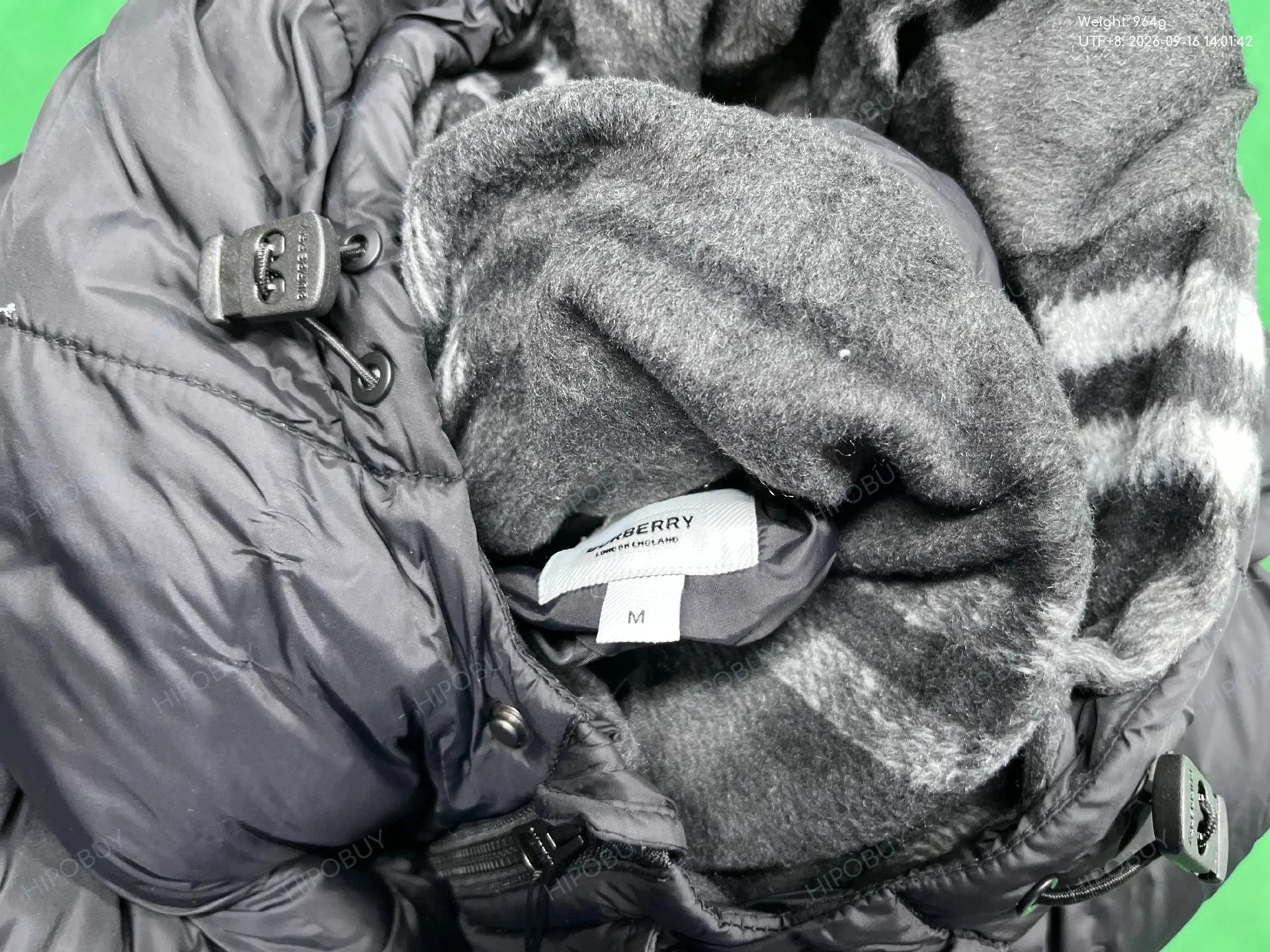 Foto QC 1 de Burberry Down Puffer Jacket Check Lining Black