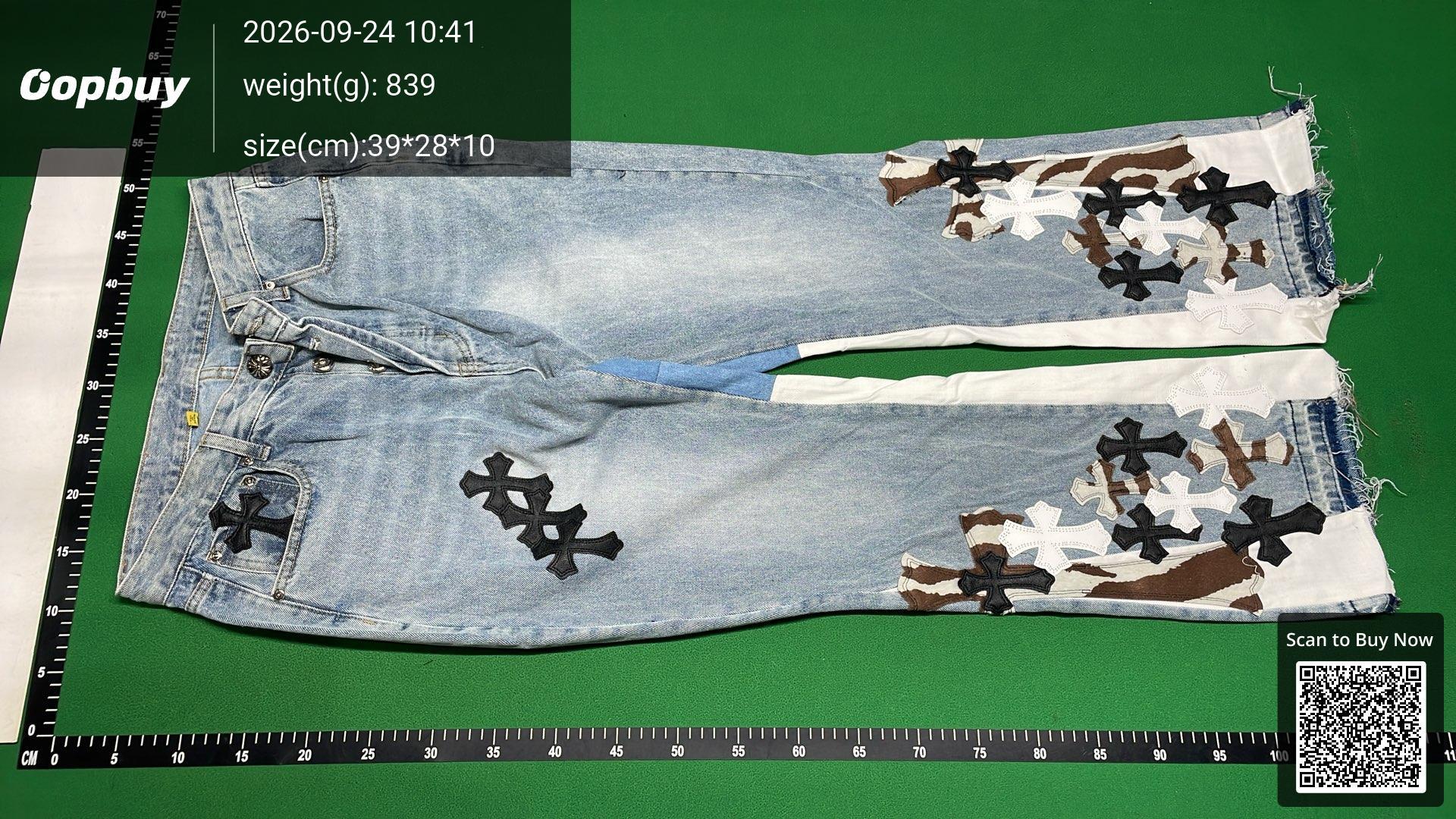 Foto QC 6 de Chrome Hearts Cross Patch Pants Black & Checkered Chino Tan