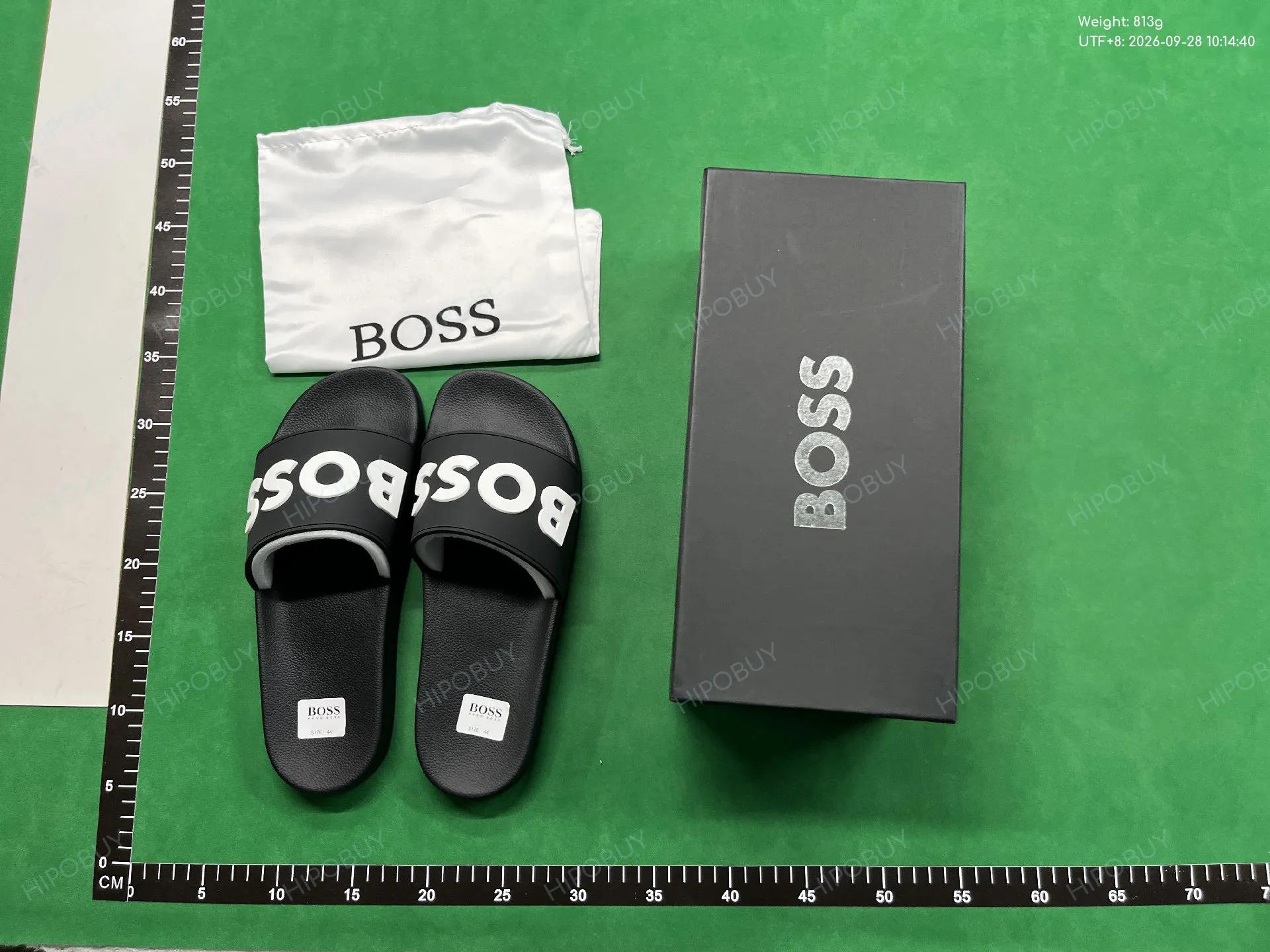 Foto QC 1 de BOSS Logo Slides Rubber Black Grey