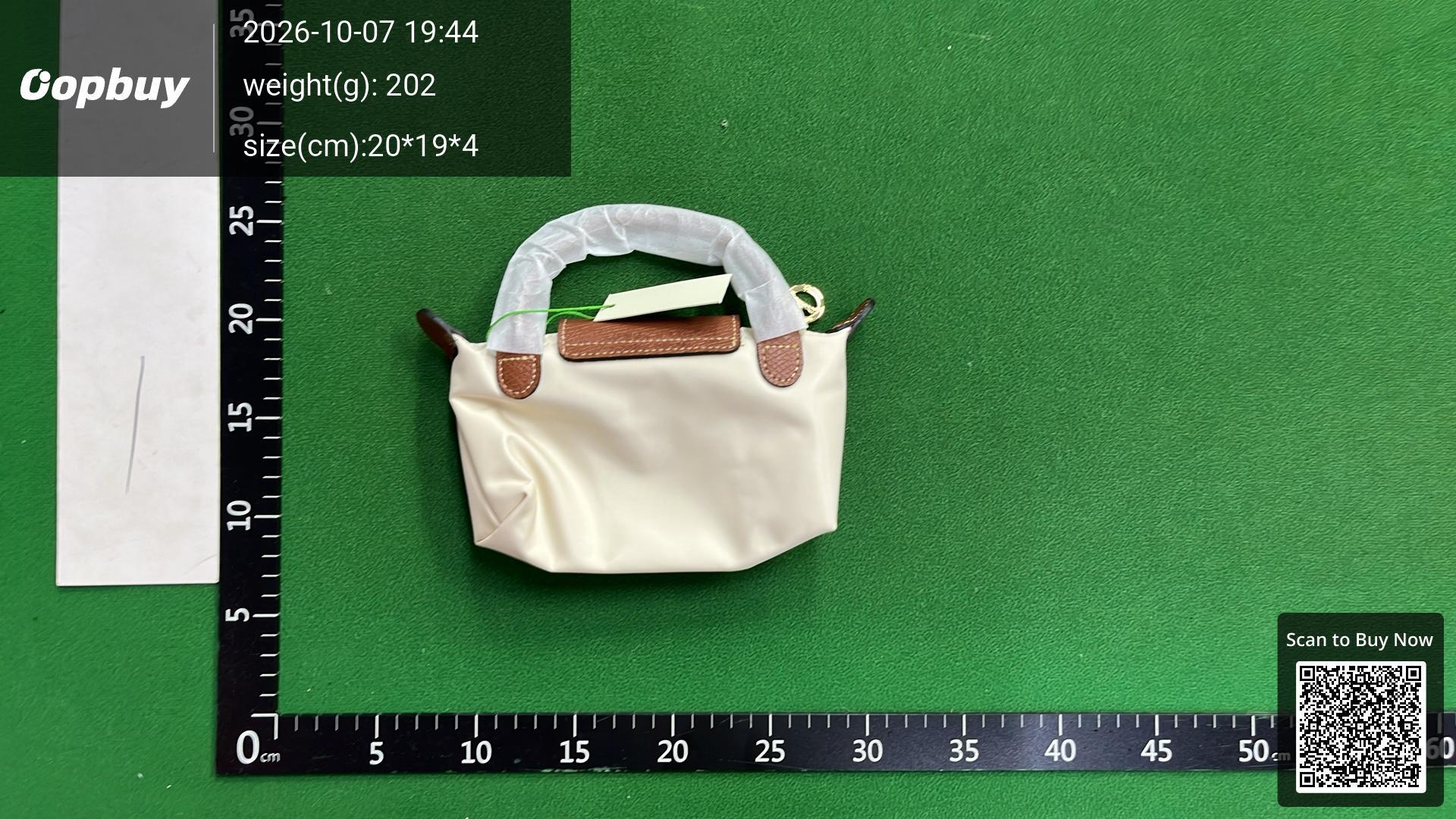 Foto QC 2 de Longchamp Le Pliage Original Pouch with Handle Mini Wheat Yellow