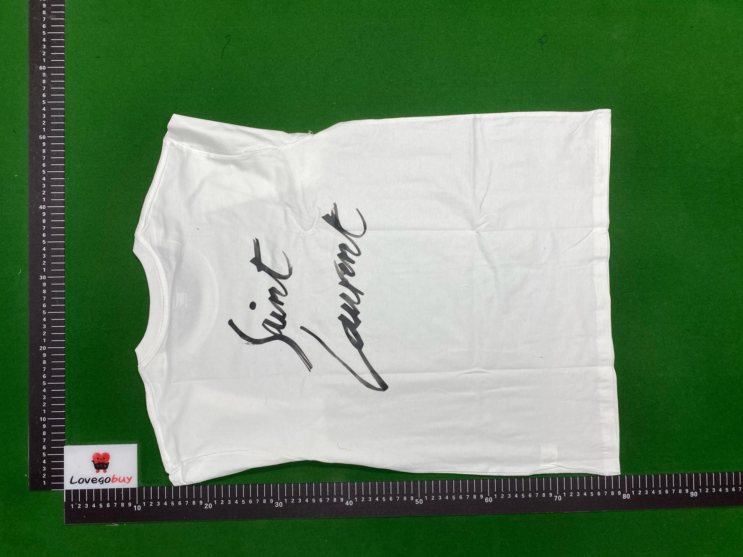 Foto QC 2 de Saint Laurent Signature Logo T-shirt White
