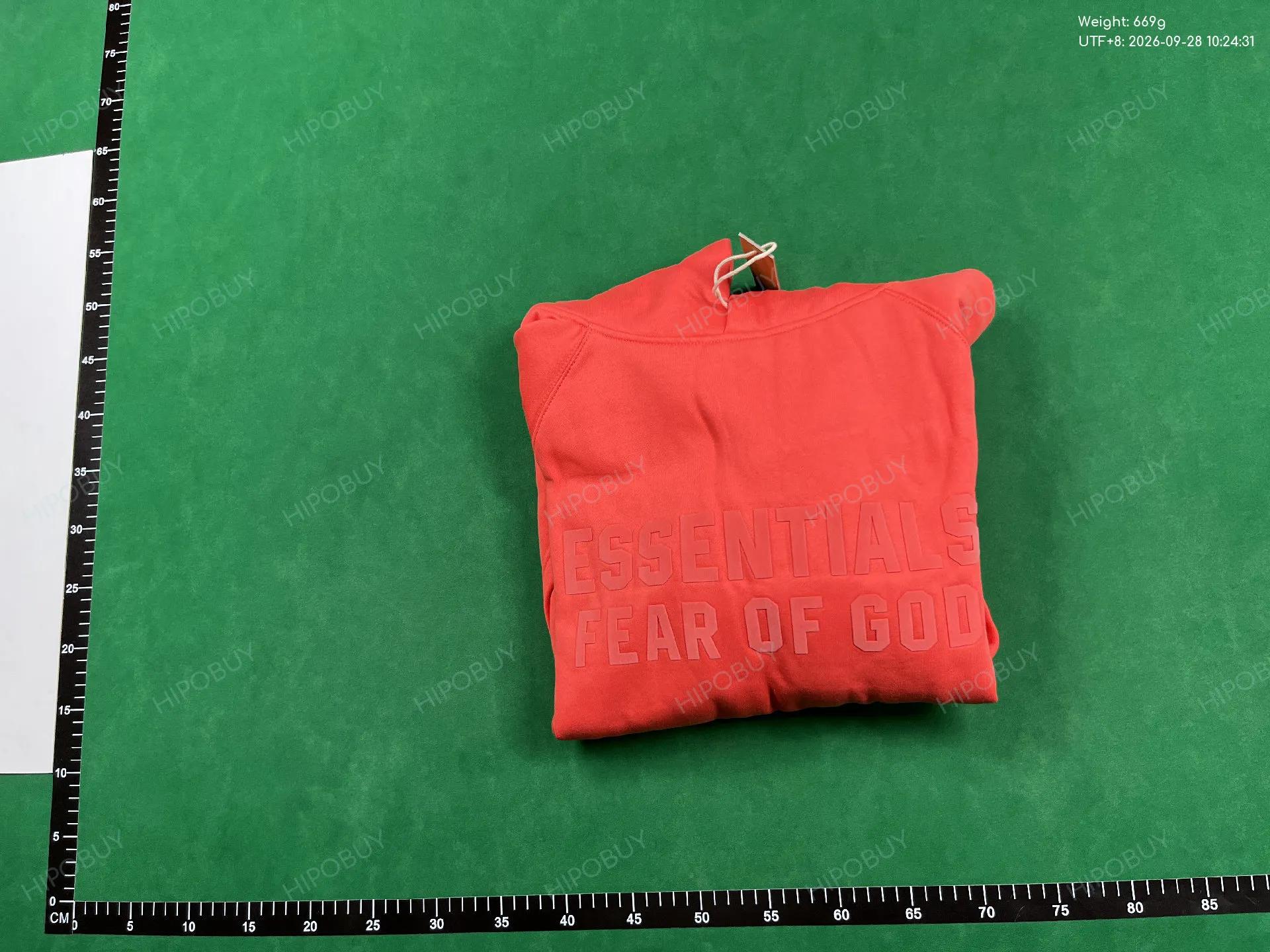 Foto QC 8 de Fear of God Essentials Sweatpants Flocked Logo Orange