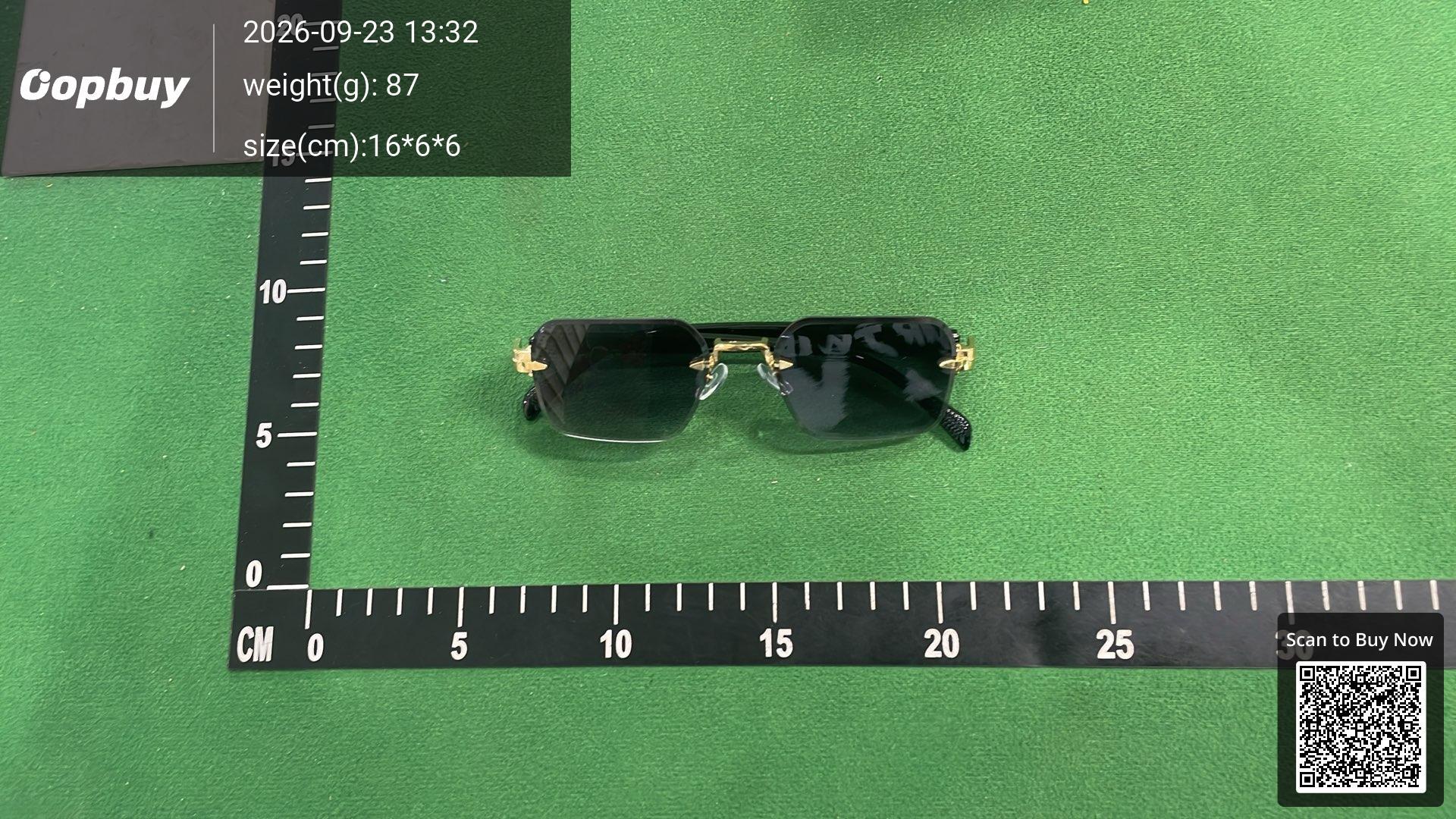 Foto QC 1 de Other Rectangle Cut-Edge Metal Acetate Sunglasses Gold Black Purple Gradient