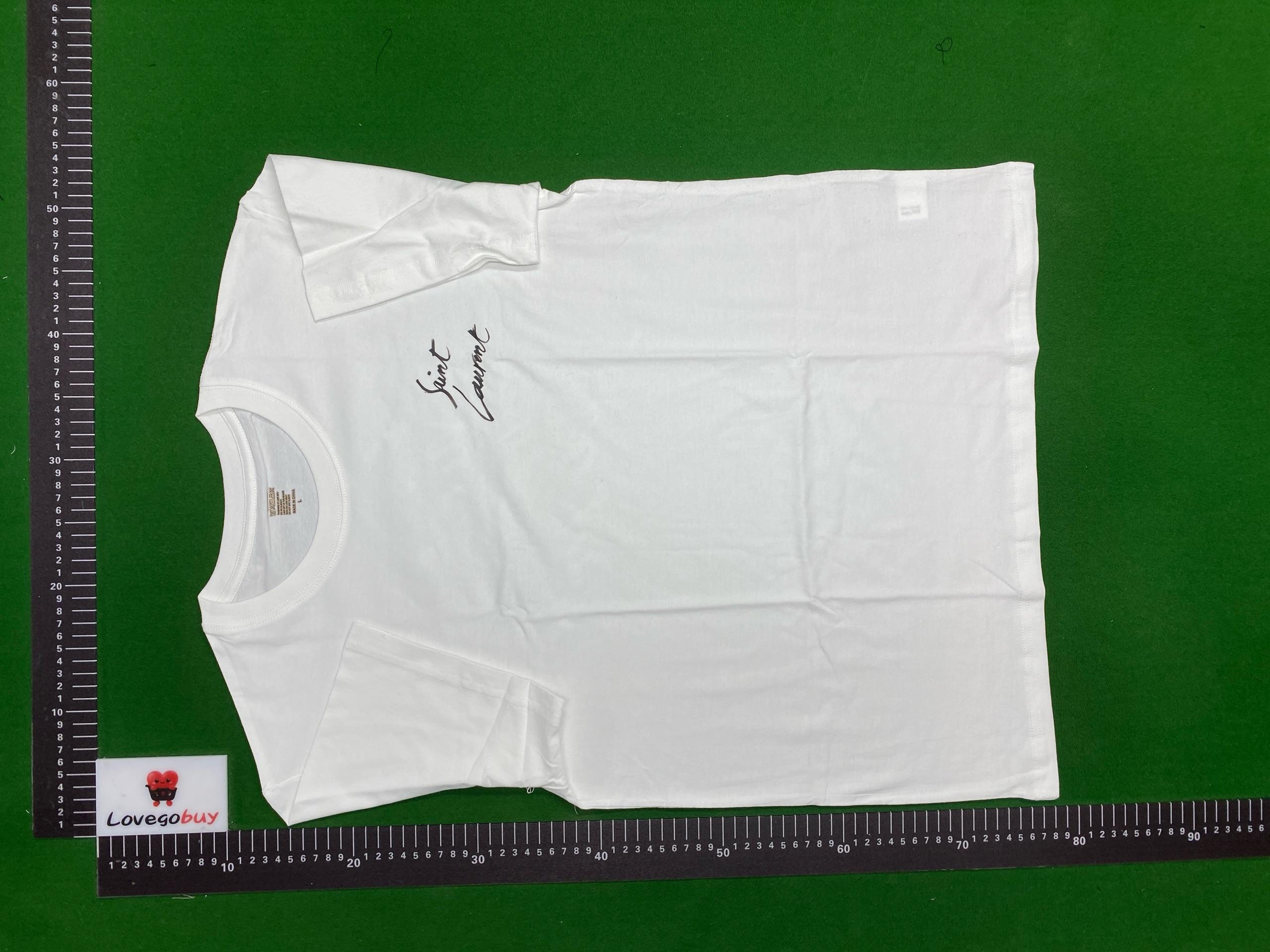 Foto QC 3 de Saint Laurent Signature Logo T-shirt White