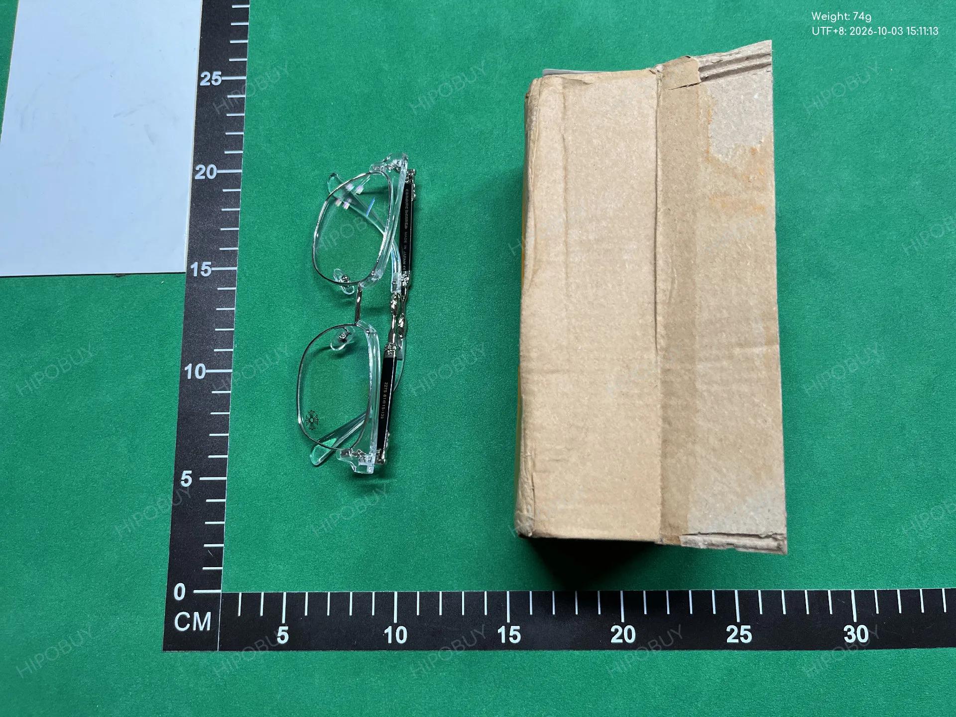 Foto QC 6 de Chrome Hearts Browline Rectangle Acetate Metal Eyeglasses Black Silver Clear (2275)