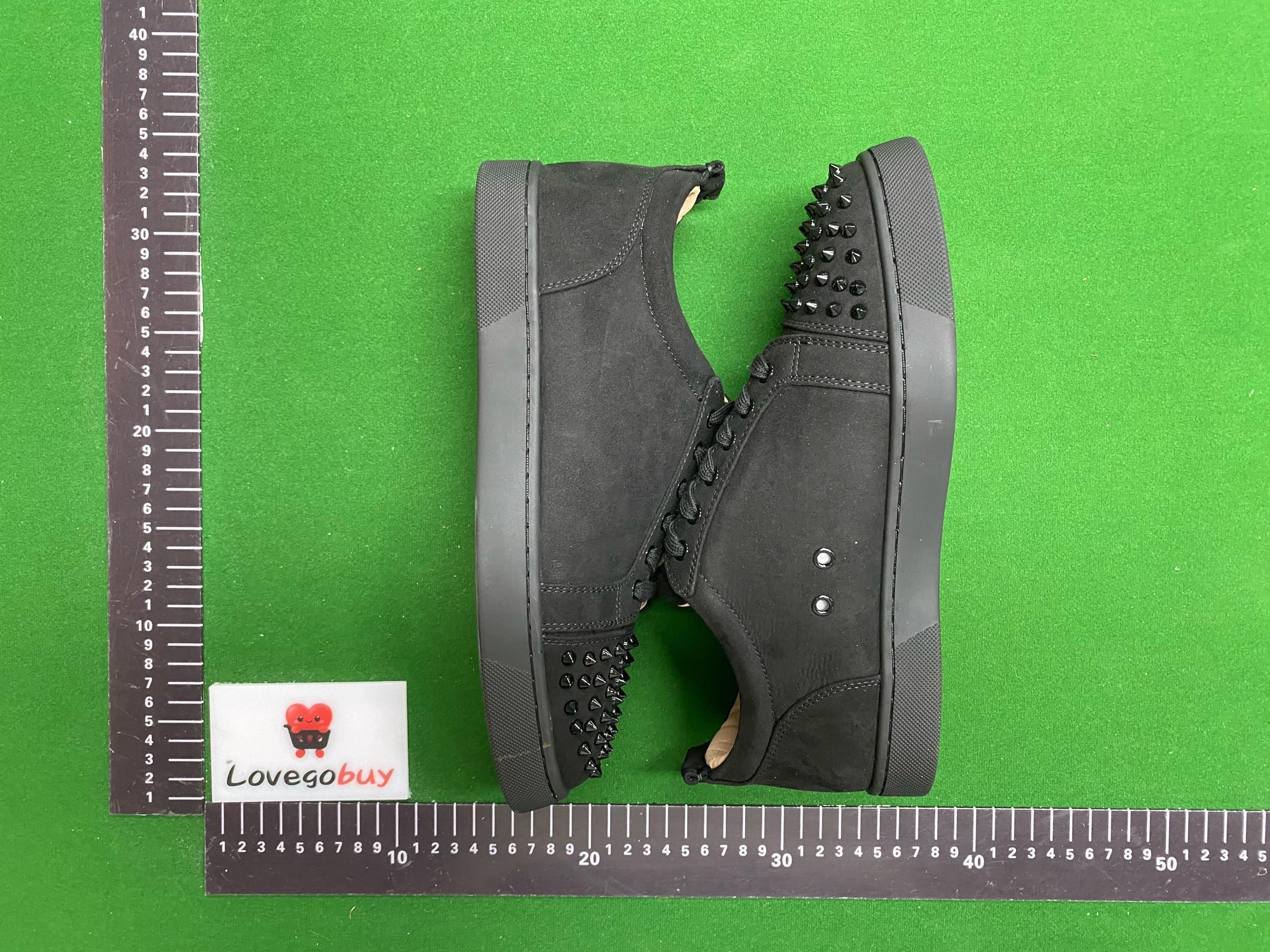 Foto QC 1 de Christian Louboutin Louis Junior Suede Low Sneakers Spikes Black