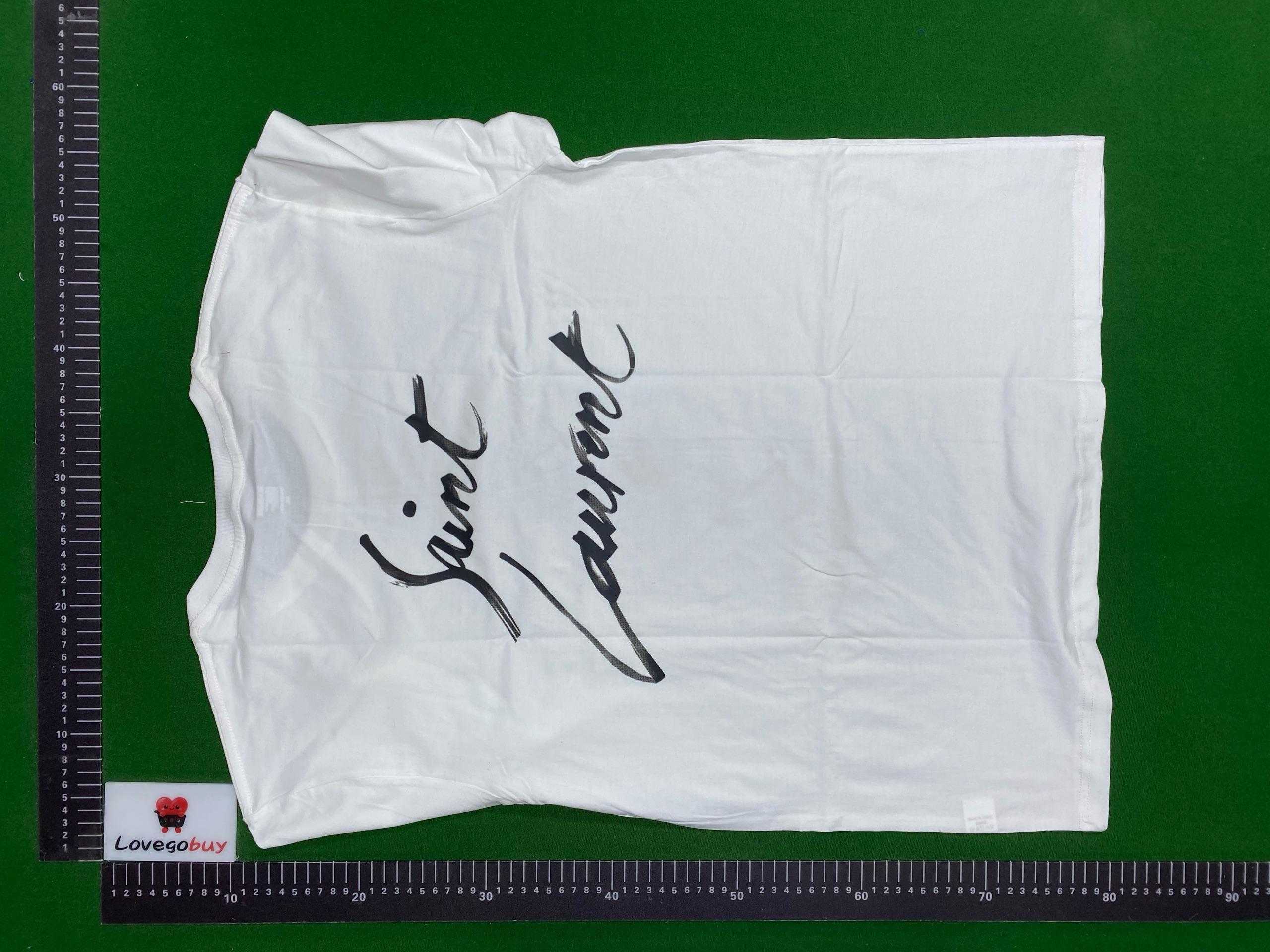 Foto QC 5 de Saint Laurent Signature Logo T-shirt White