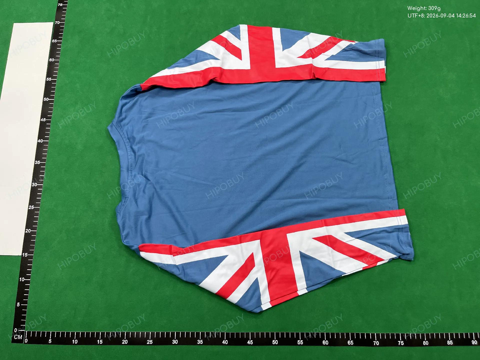 Foto QC 3 de Cold Culture Cheers T-shirt Union Jack Sleeve Royal Blue
