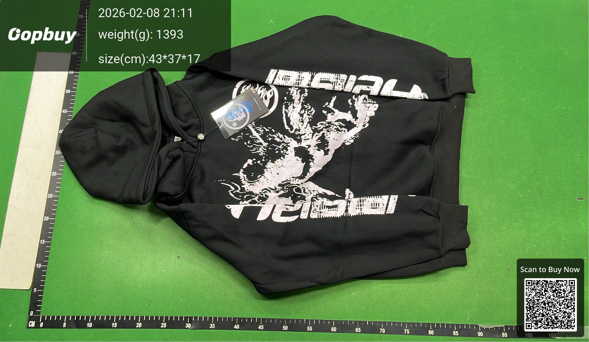 Foto QC 2 de Hellstar Hoodie Flame Logo Grey