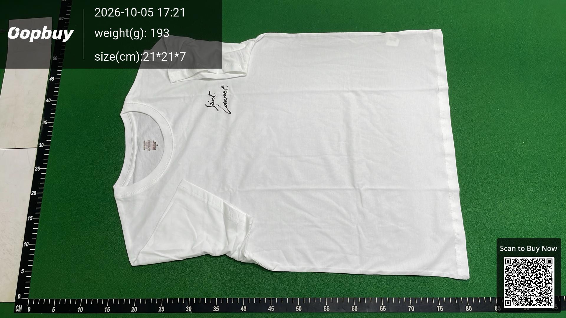 Foto QC 8 de Saint Laurent Signature Logo T-shirt White