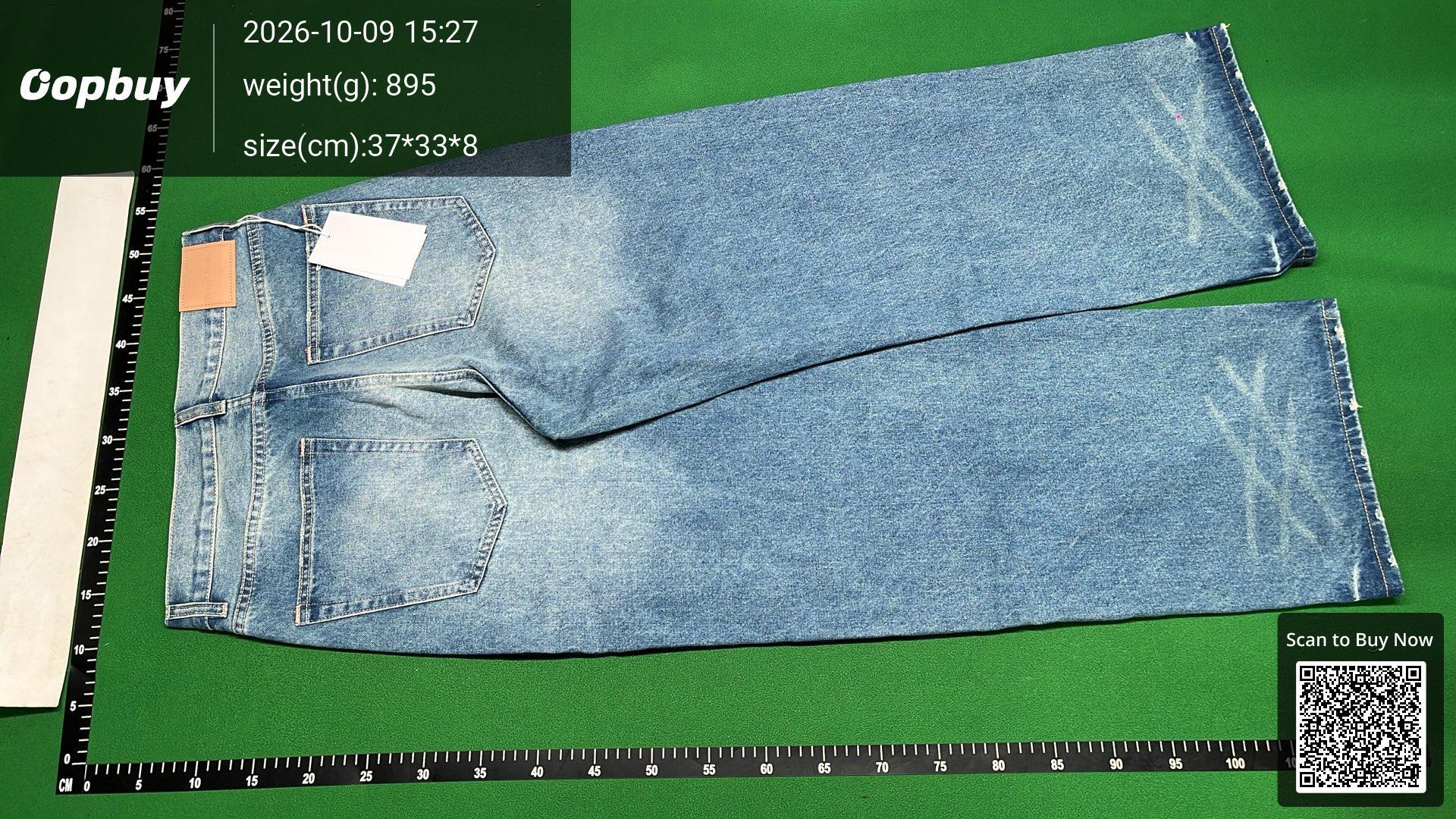 Foto QC 3 de Acne Studios Denim Shorts Loose Fit Trompe L'oeil Keychains Blue