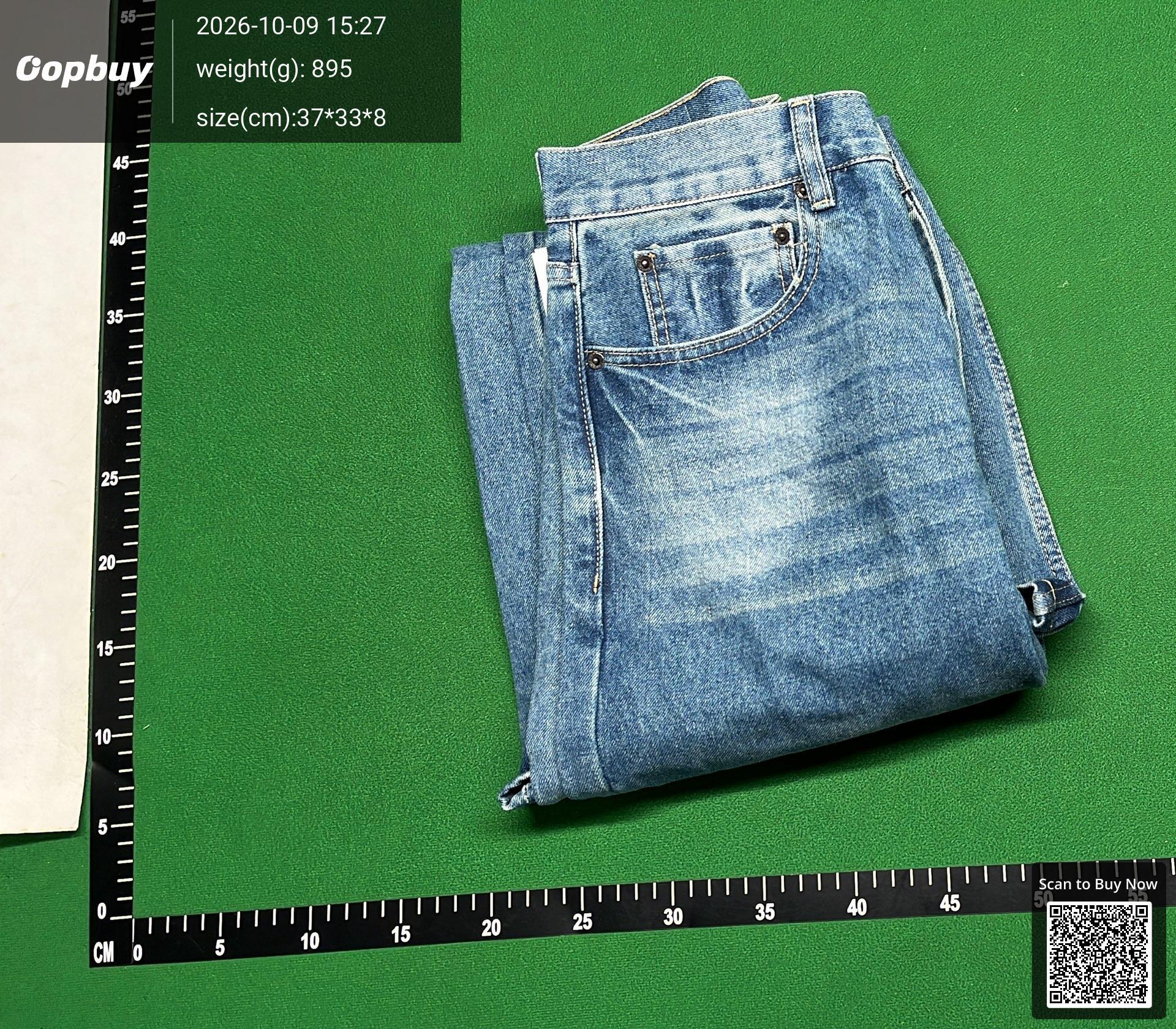 Foto QC 4 de Acne Studios Denim Shorts Loose Fit Trompe L'oeil Keychains Blue