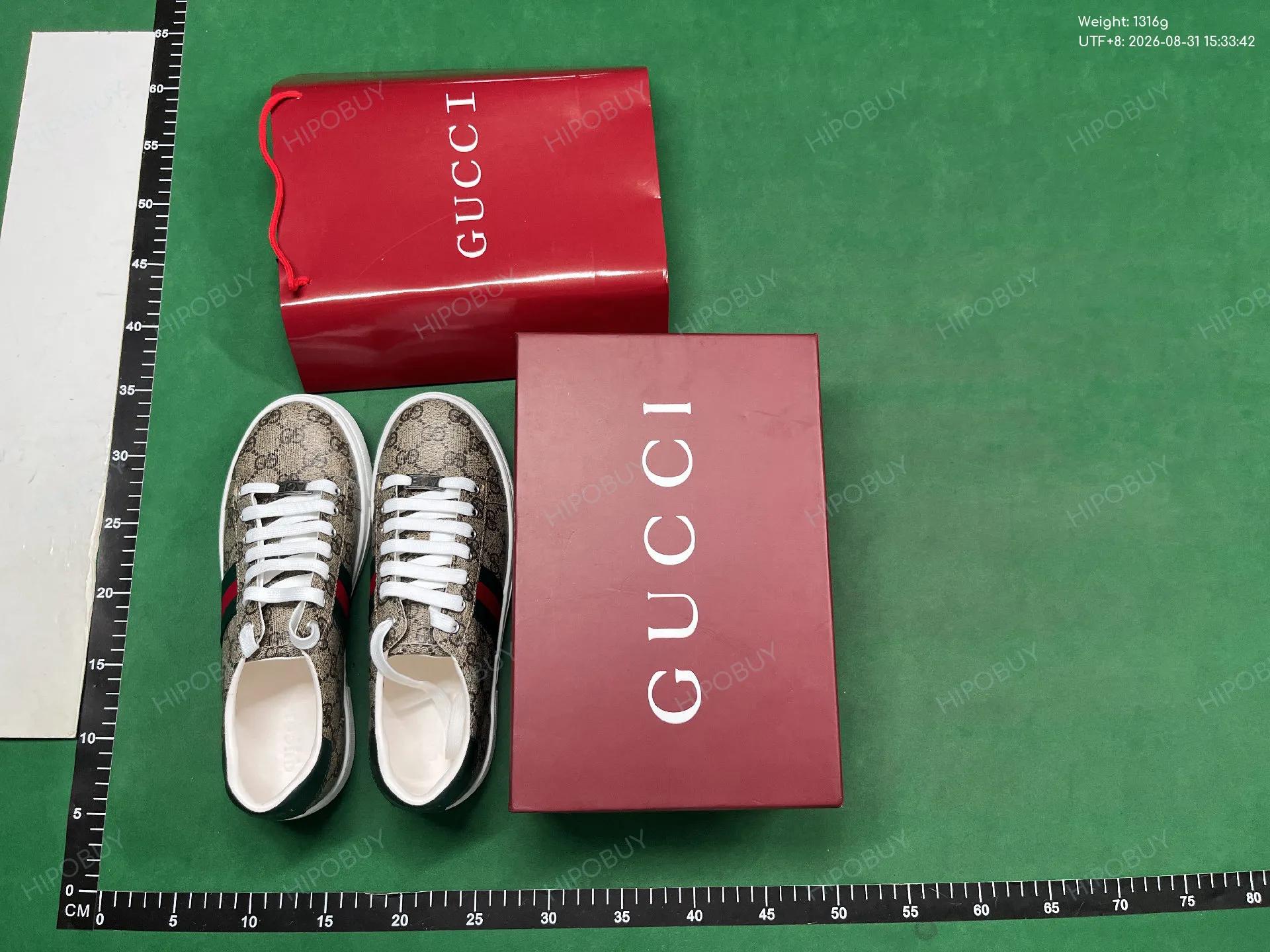 Foto QC 8 de Gucci Ace Leather Sneakers Mystic Cat Logo Print White