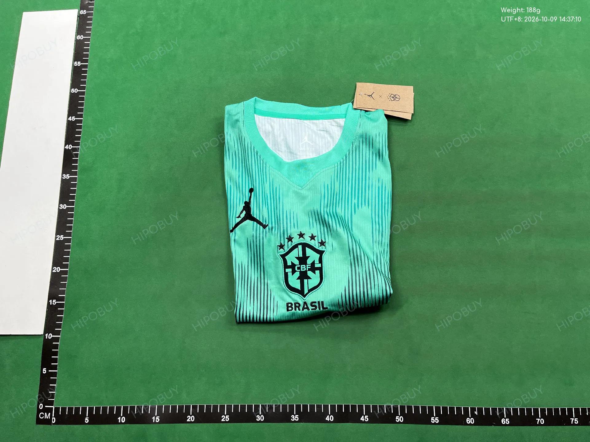 Foto QC 4 de Brazil 2022 Fan Edition Palm Leaf Jersey White Blue