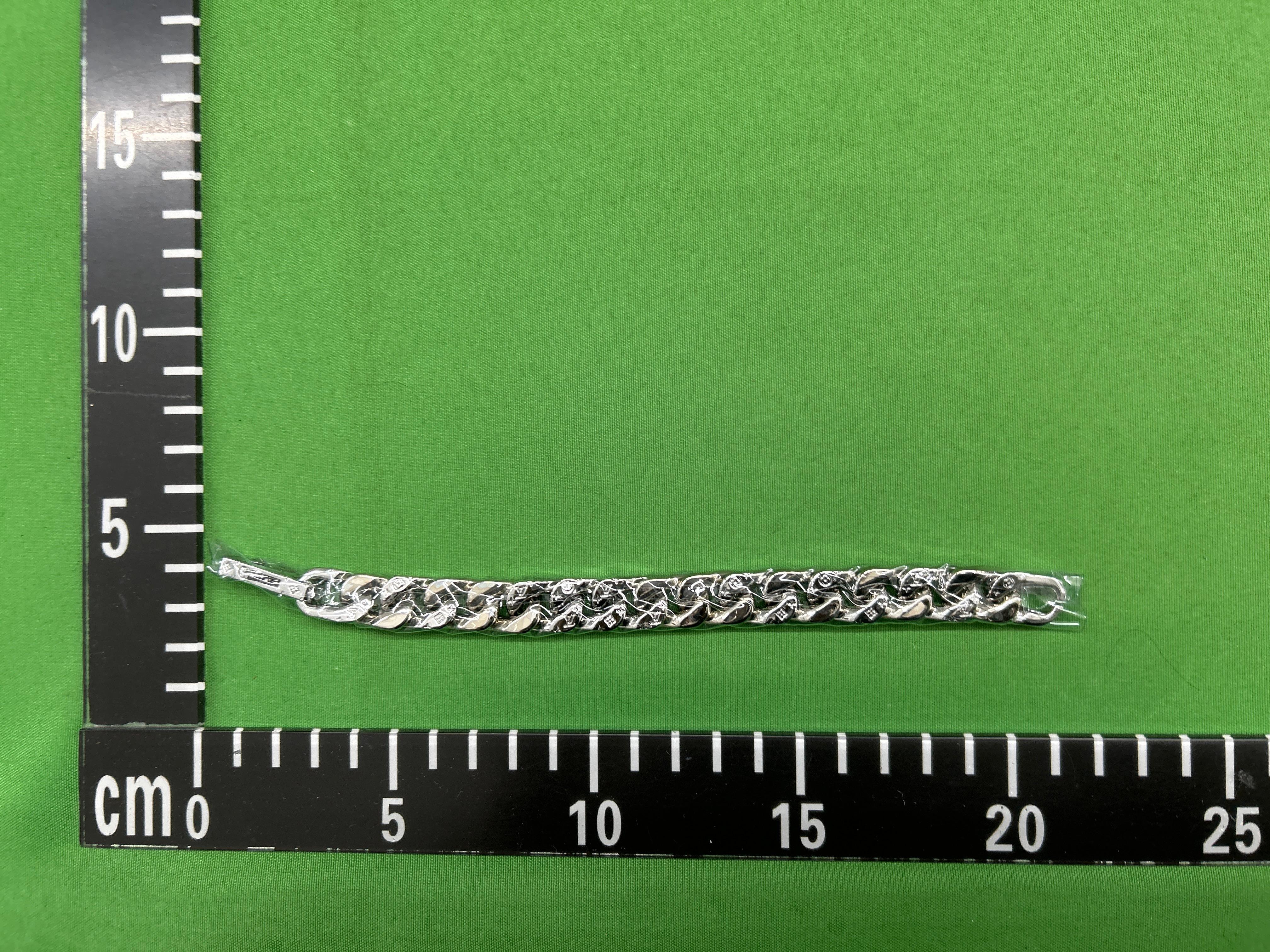 Foto QC 3 de Louis Vuitton Monogram Chain Bracelet Metal Strass Silver