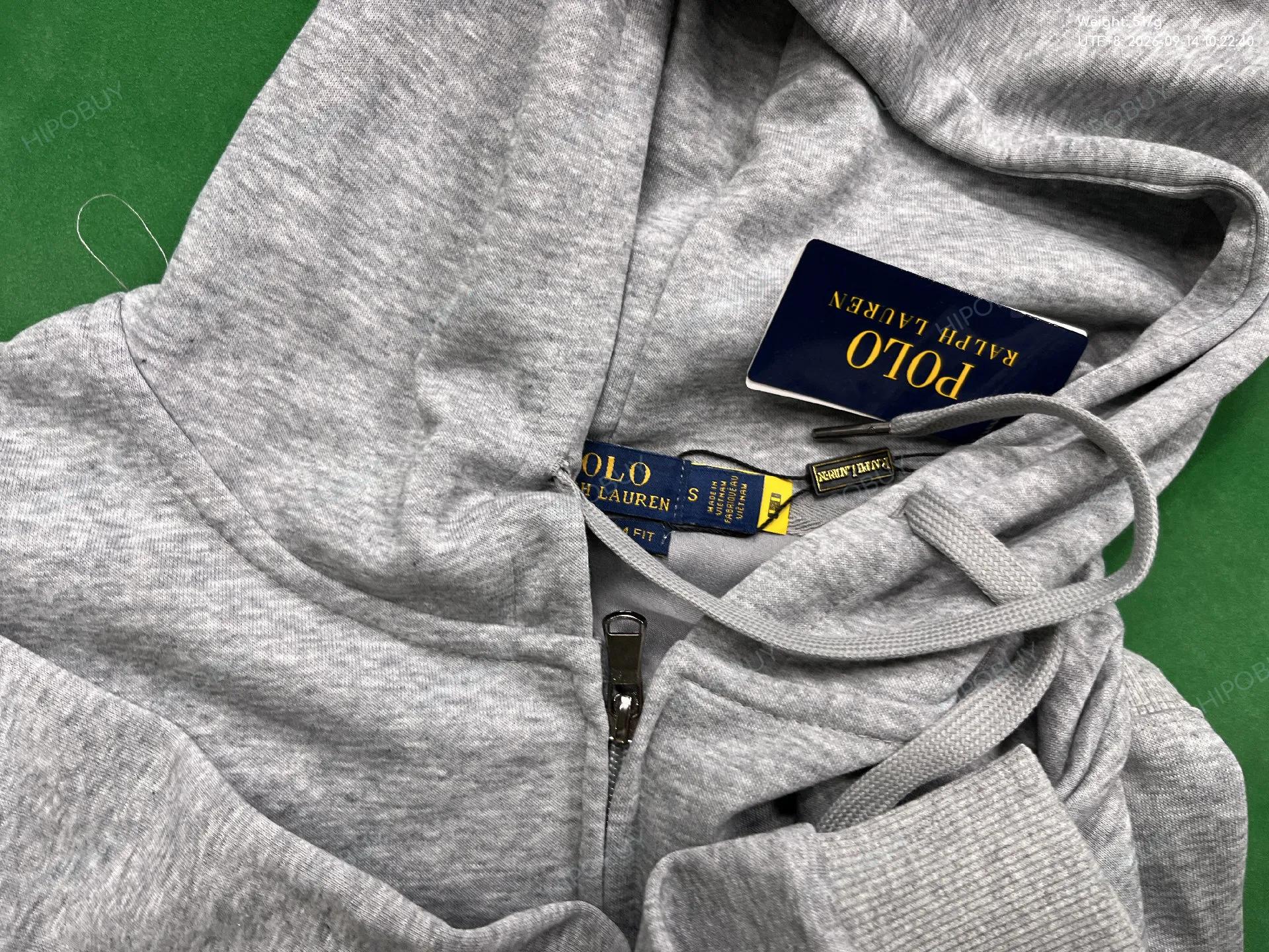 Foto QC 1 de Polo Ralph Lauren Zip Sweater Fleece Hoodie Heather Grey