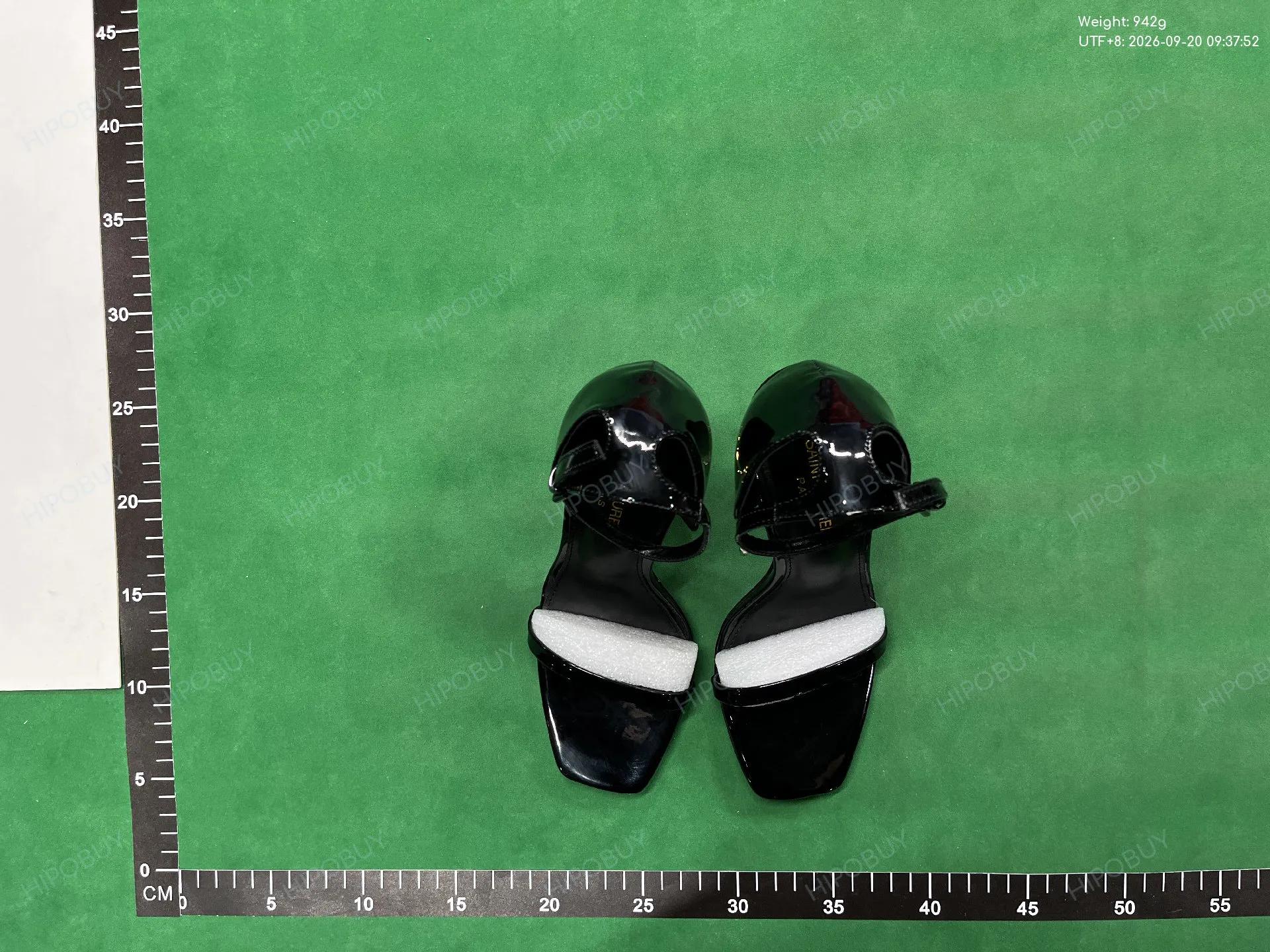 Foto QC 6 de Saint Laurent Opyum Leopard Print Pony Hair Sandals YSL Monogram Heel