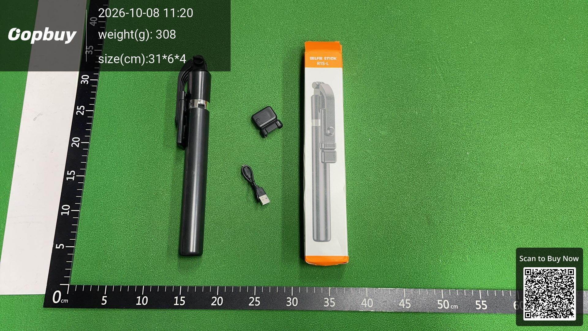 Foto QC 3 de Unbranded Aluminum Selfie Stick Tripod with Bluetooth Remote for Smartphones Black