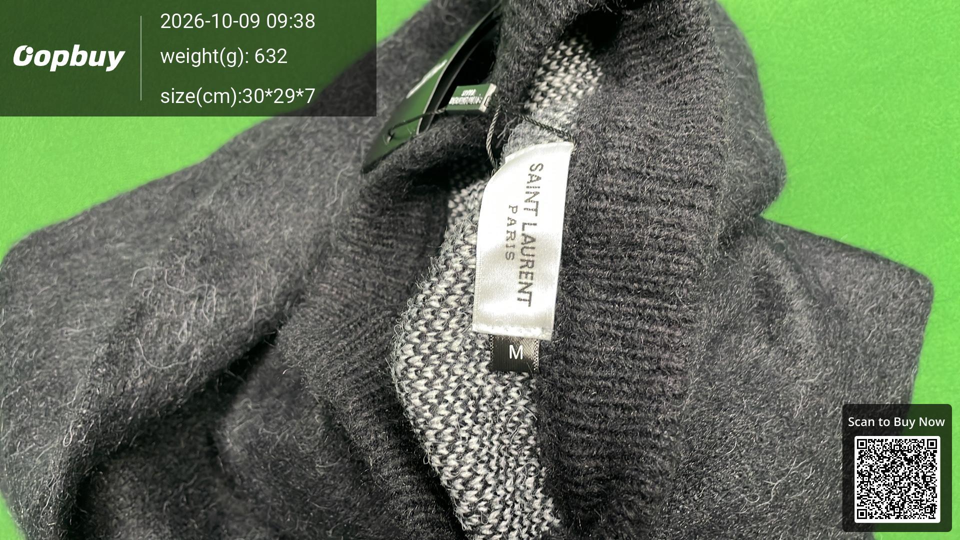 Foto QC 1 de Saint Laurent Crewneck Sweater Mohair Script Logo Black