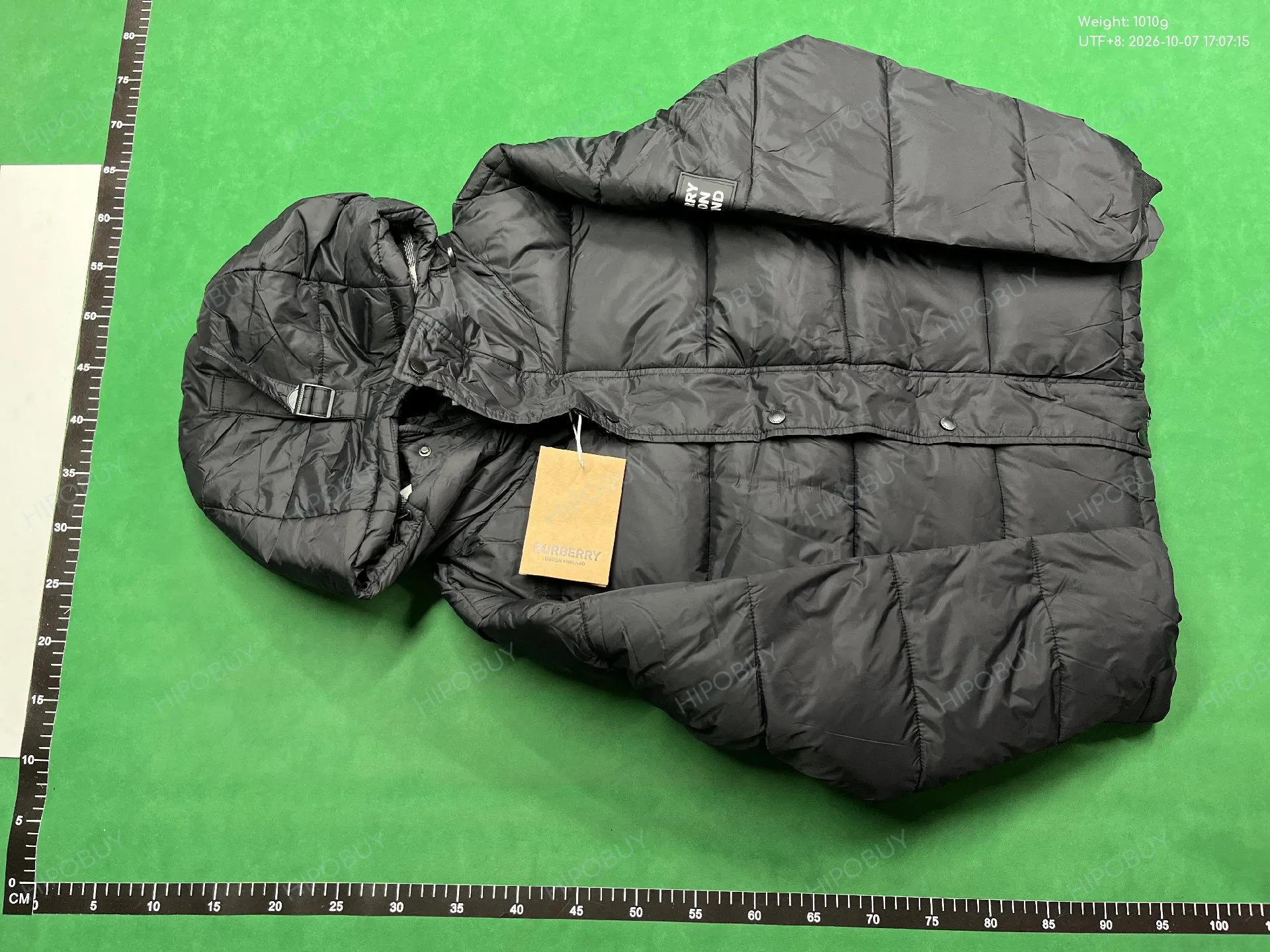 Foto QC 6 de Burberry Puffer Jacket Down Check Lining Black