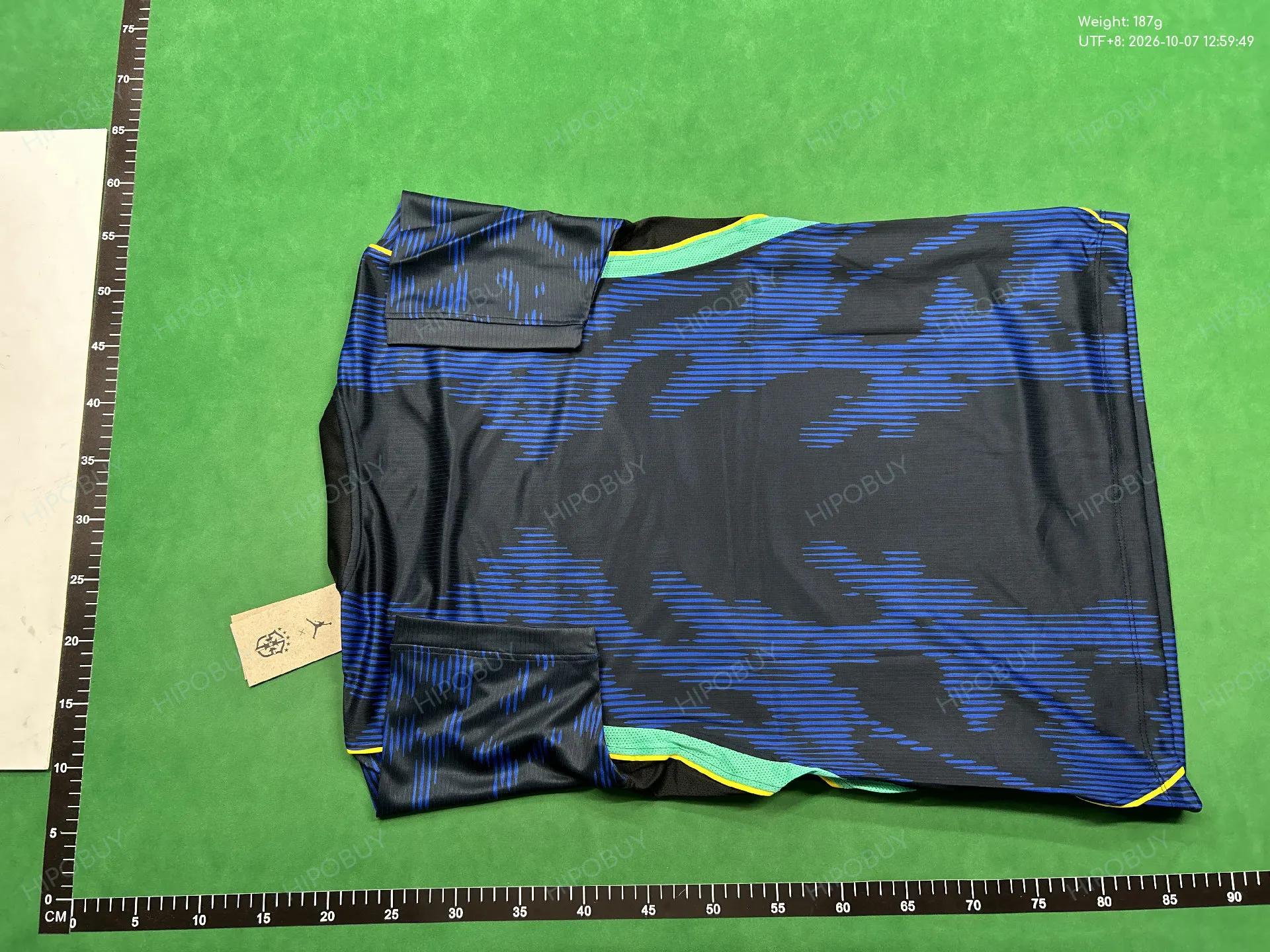 Foto QC 7 de Brazil 2022 Fan Edition Palm Leaf Jersey White Blue