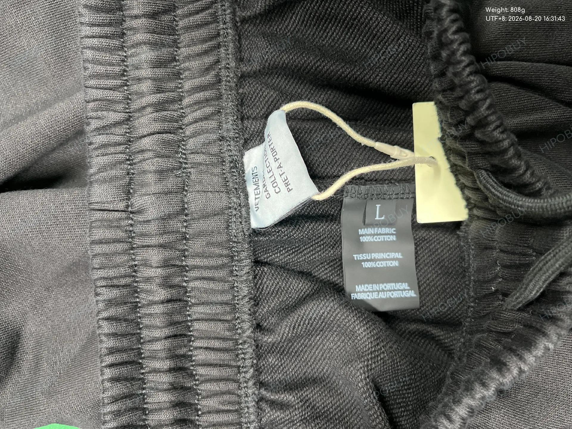 Foto QC 1 de Vetements Sweatpants Logo Print Washed Heavy Loose Black