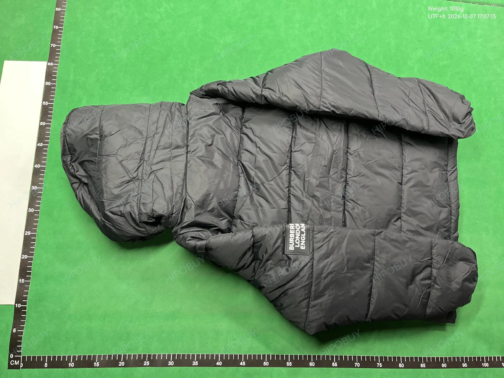 Foto QC 7 de Burberry Puffer Jacket Down Check Lining Black