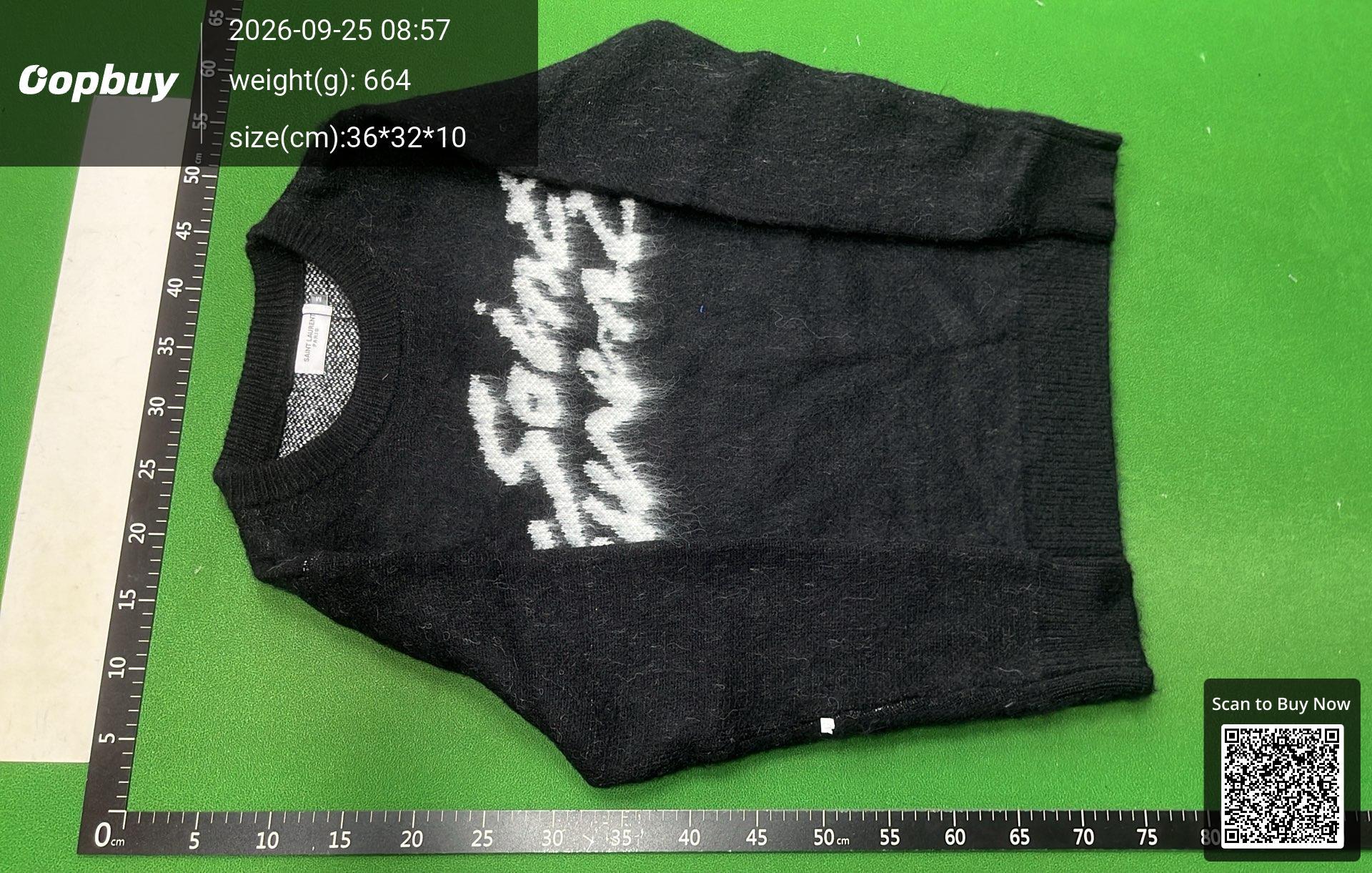 Foto QC 6 de Saint Laurent Crewneck Sweater Mohair Script Logo Black