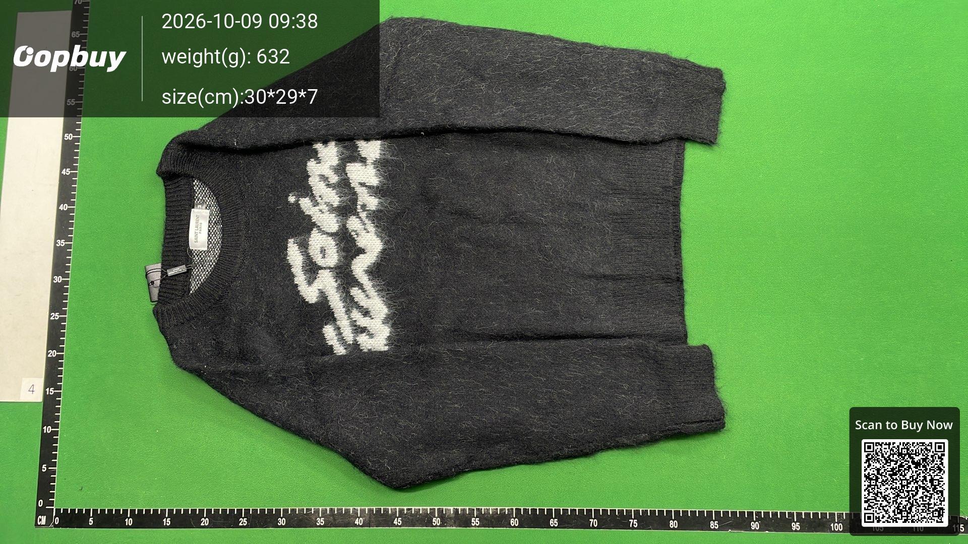 Foto QC 2 de Saint Laurent Crewneck Sweater Mohair Script Logo Black
