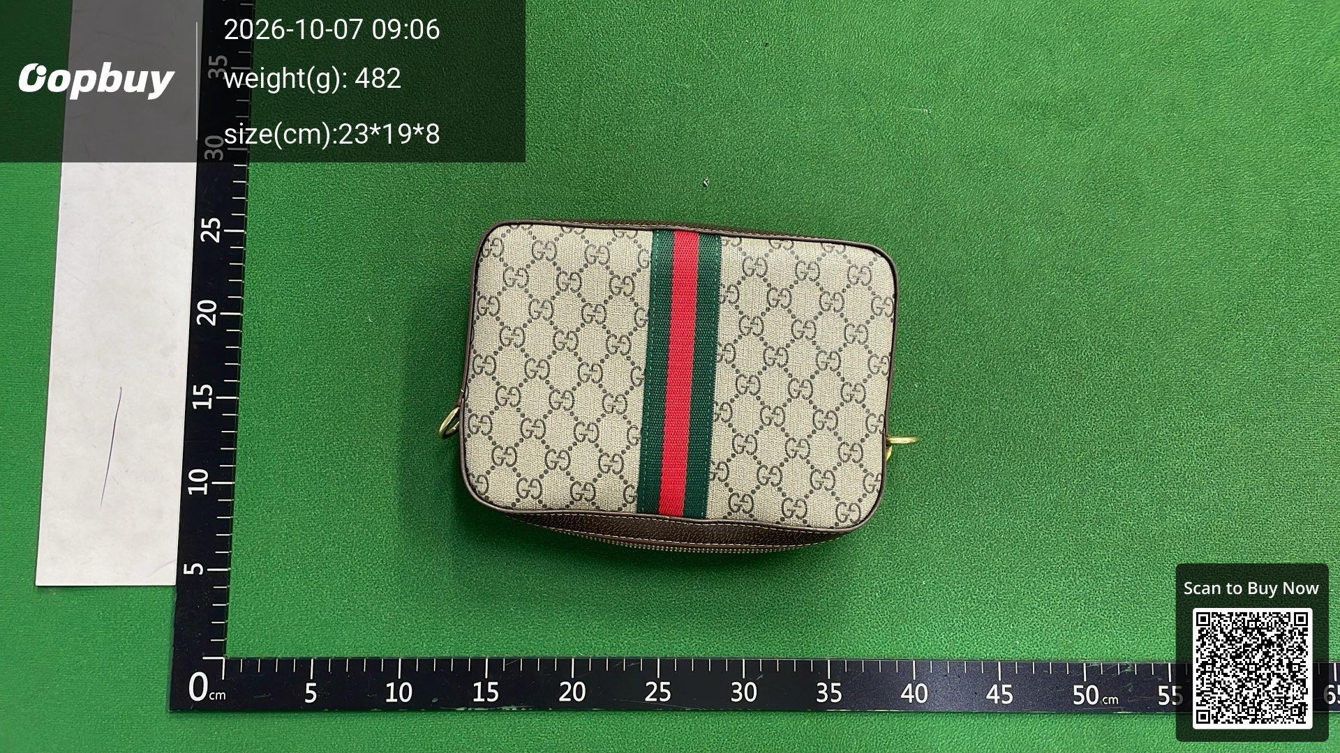 Foto QC 5 de Gucci Ophidia Shoulder Bag Small GG Supreme Canvas Beige/Ebony