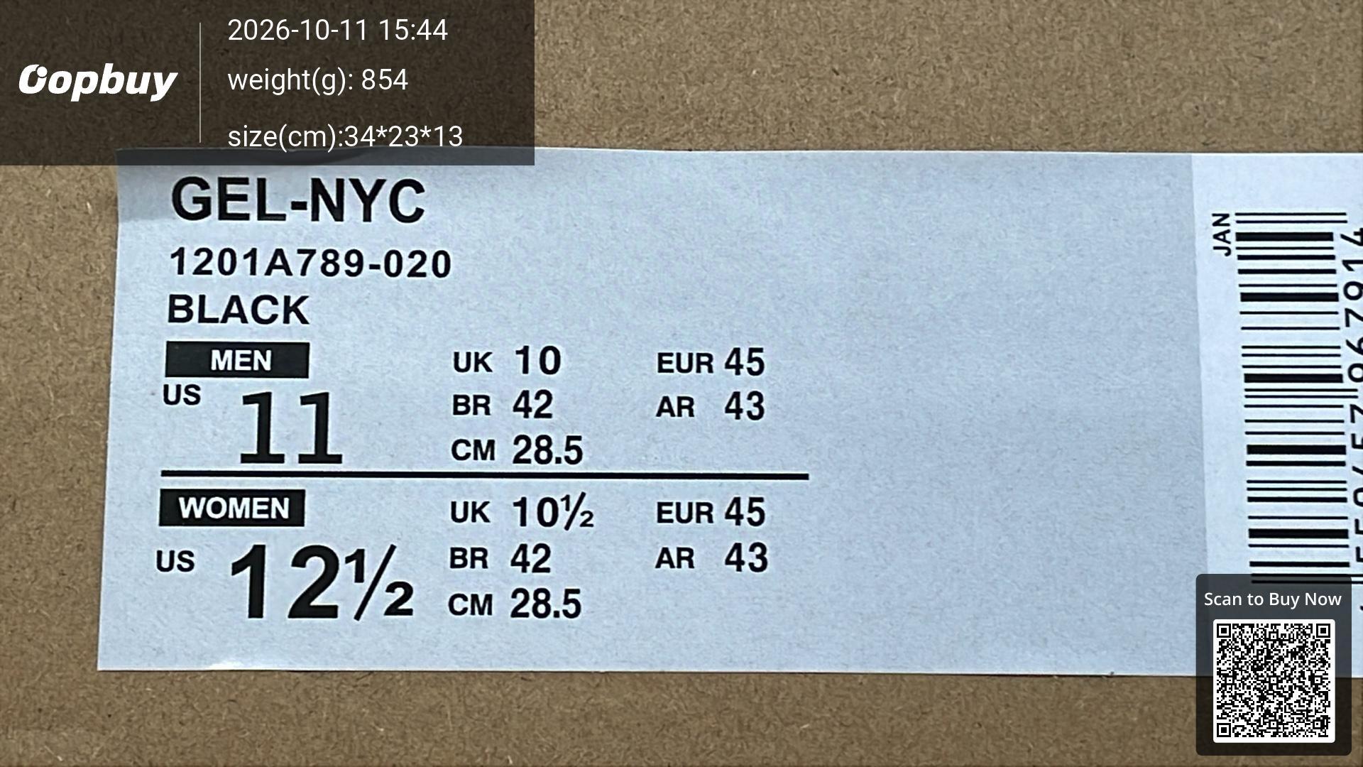 Foto QC 2 de Asics Gel-NYC Graphite Grey Black 1201A789-020