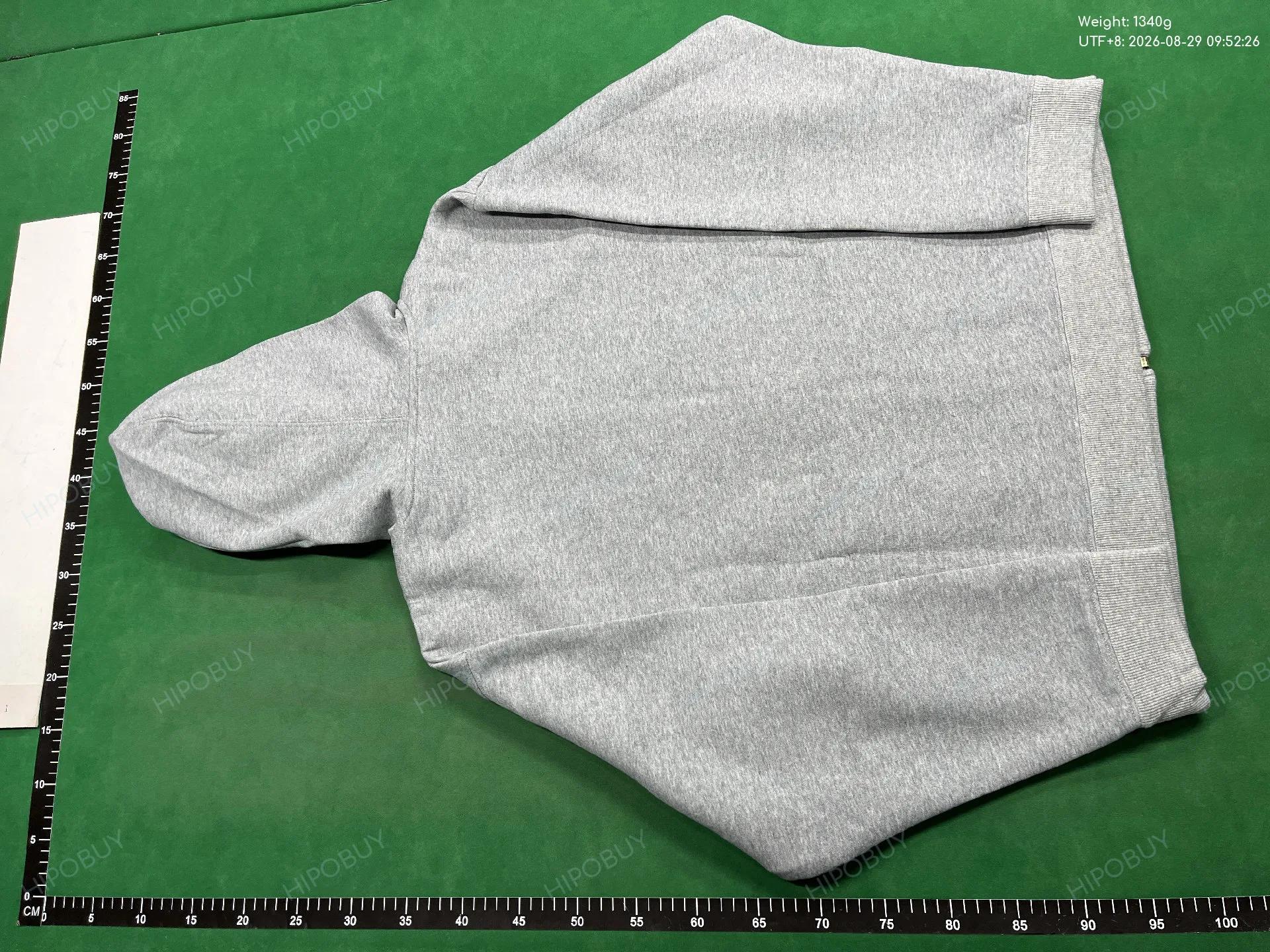 Foto QC 3 de Miu Miu Hoodie Logo Zip-Up Grey