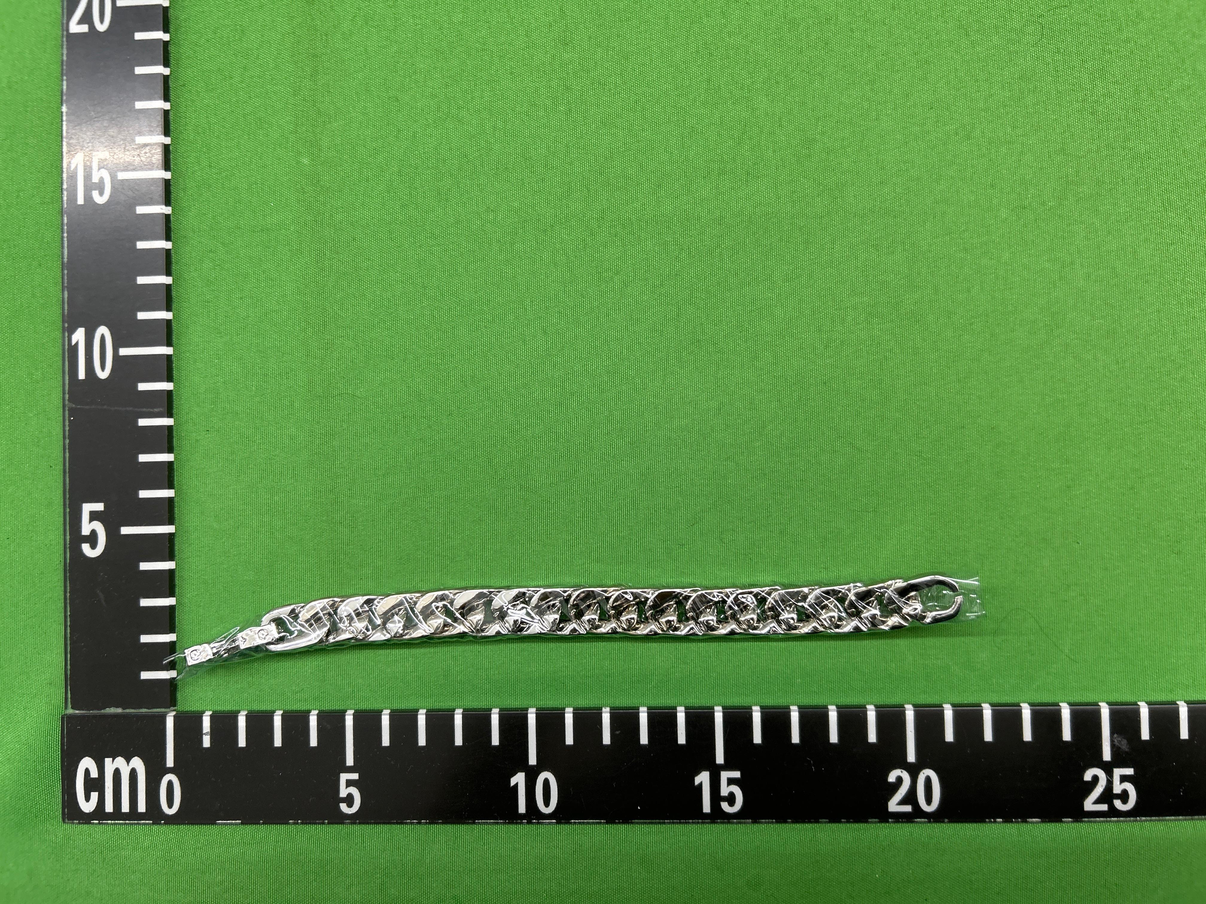 Foto QC 2 de Louis Vuitton Monogram Chain Bracelet Metal Strass Silver