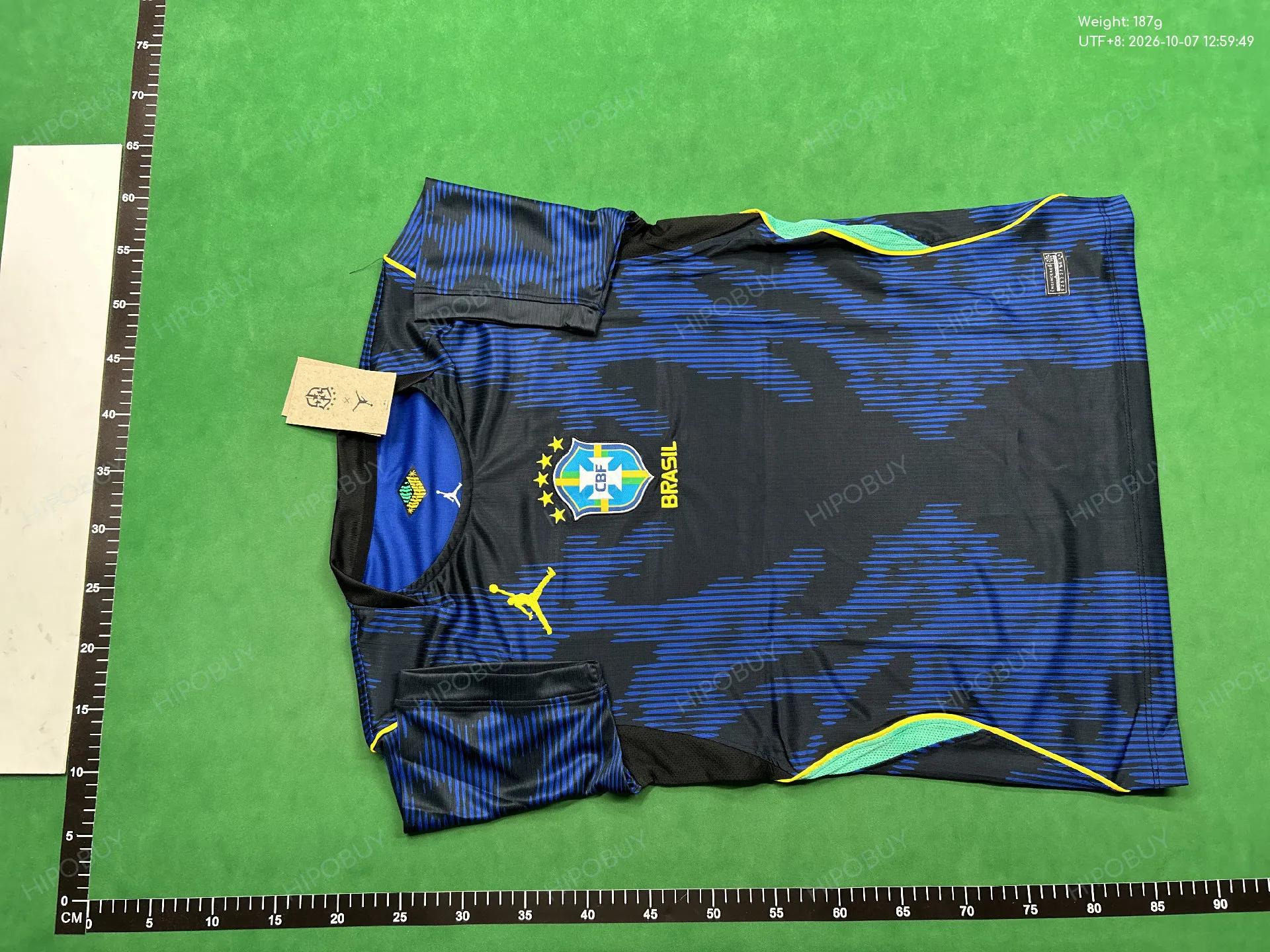 Foto QC 6 de Brazil 2022 Fan Edition Palm Leaf Jersey White Blue