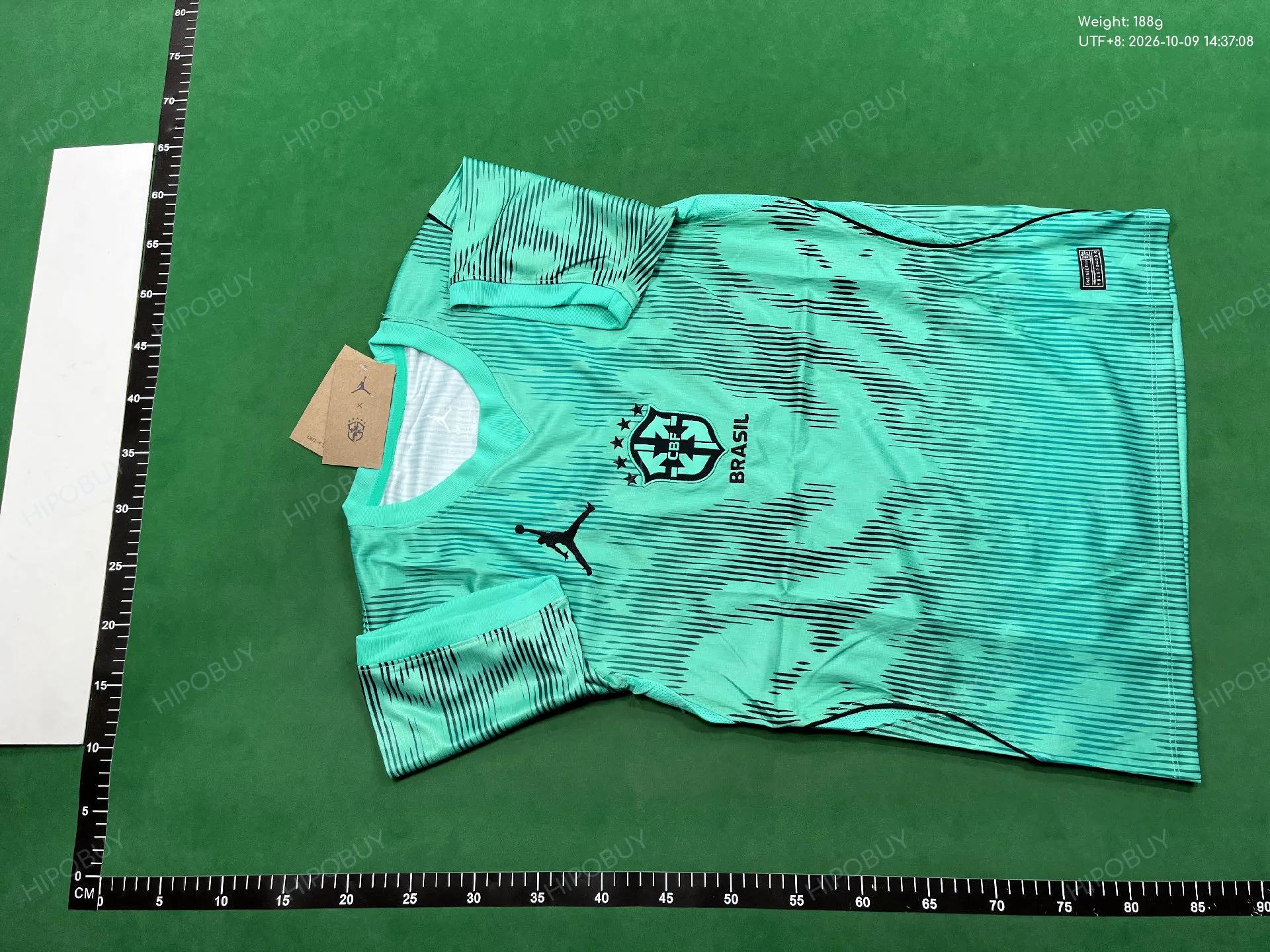 Foto QC 2 de Brazil 2022 Fan Edition Palm Leaf Jersey White Blue