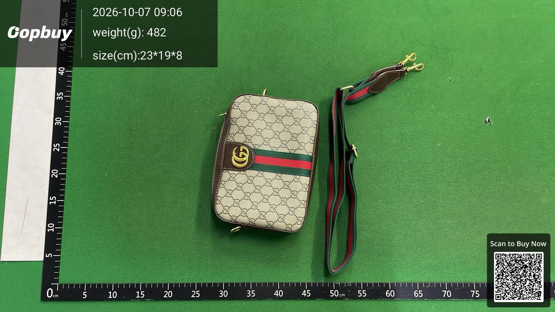Foto QC 6 de Gucci Ophidia Shoulder Bag Small GG Supreme Canvas Beige/Ebony