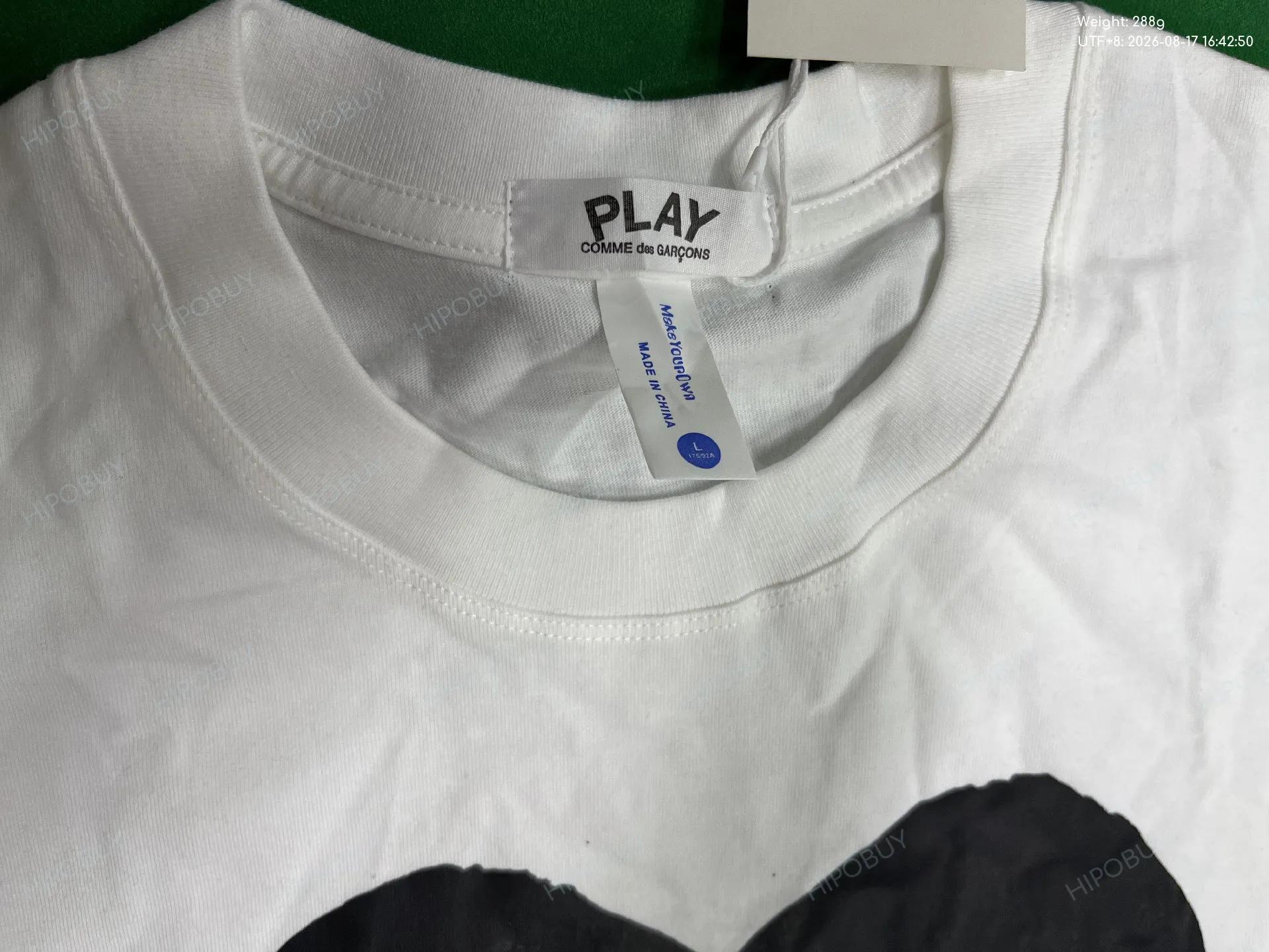 Foto QC 1 de Comme des Garçons PLAY T-shirt White Eyes Black