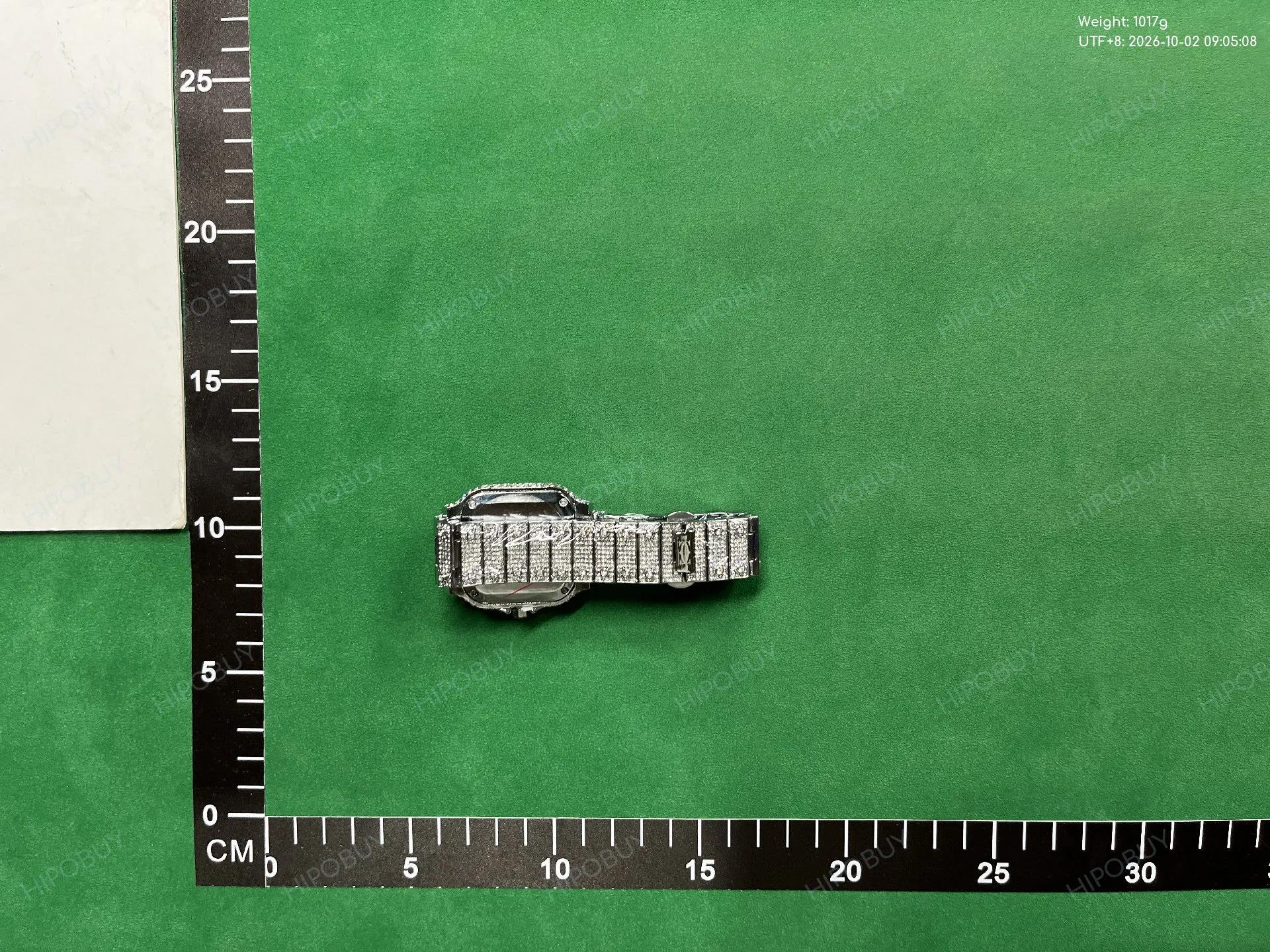 Foto QC 5 de Cartier Santos de Cartier Large Model Arabic Dial Iced Out WSSA0018