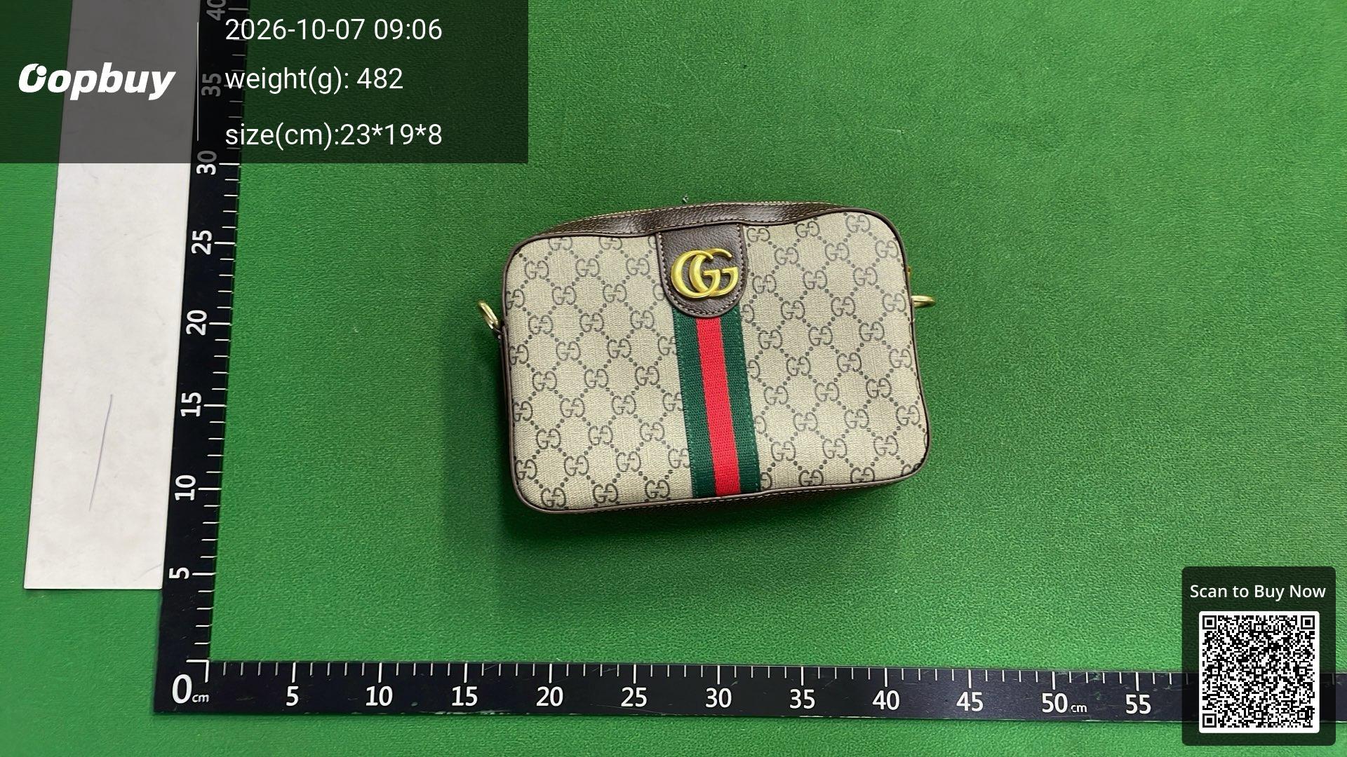 Foto QC 4 de Gucci Ophidia Shoulder Bag Small GG Supreme Canvas Beige/Ebony