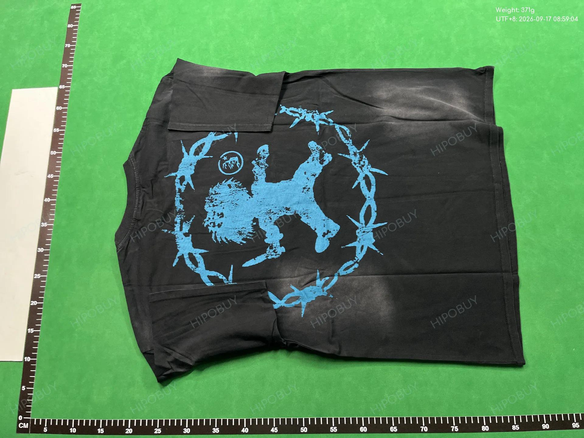 Foto QC 3 de Hellstar T-shirt Pink Logo Flame Face Black
