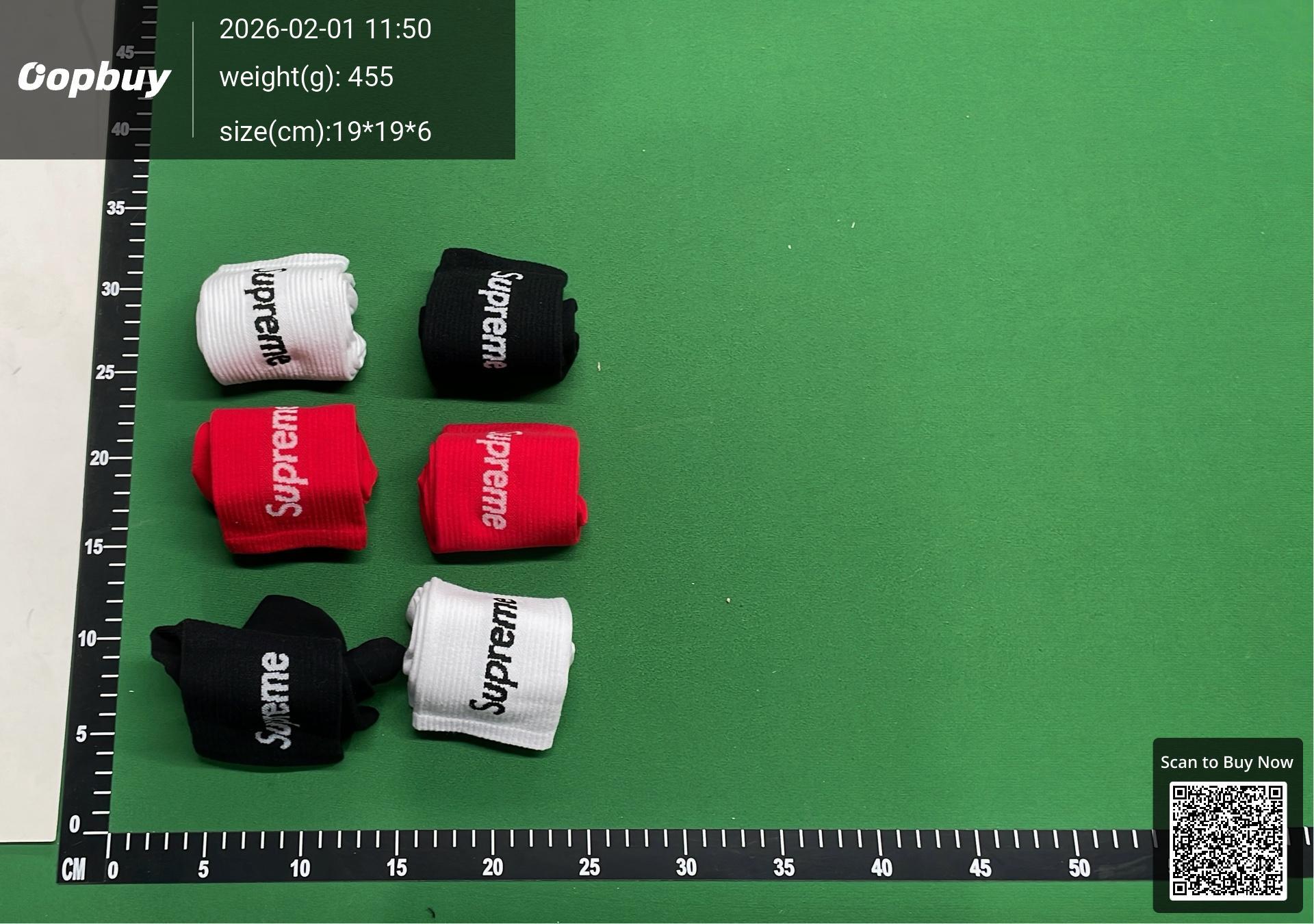 Foto QC 6 de Supreme Crew Socks Logo Multi-Color