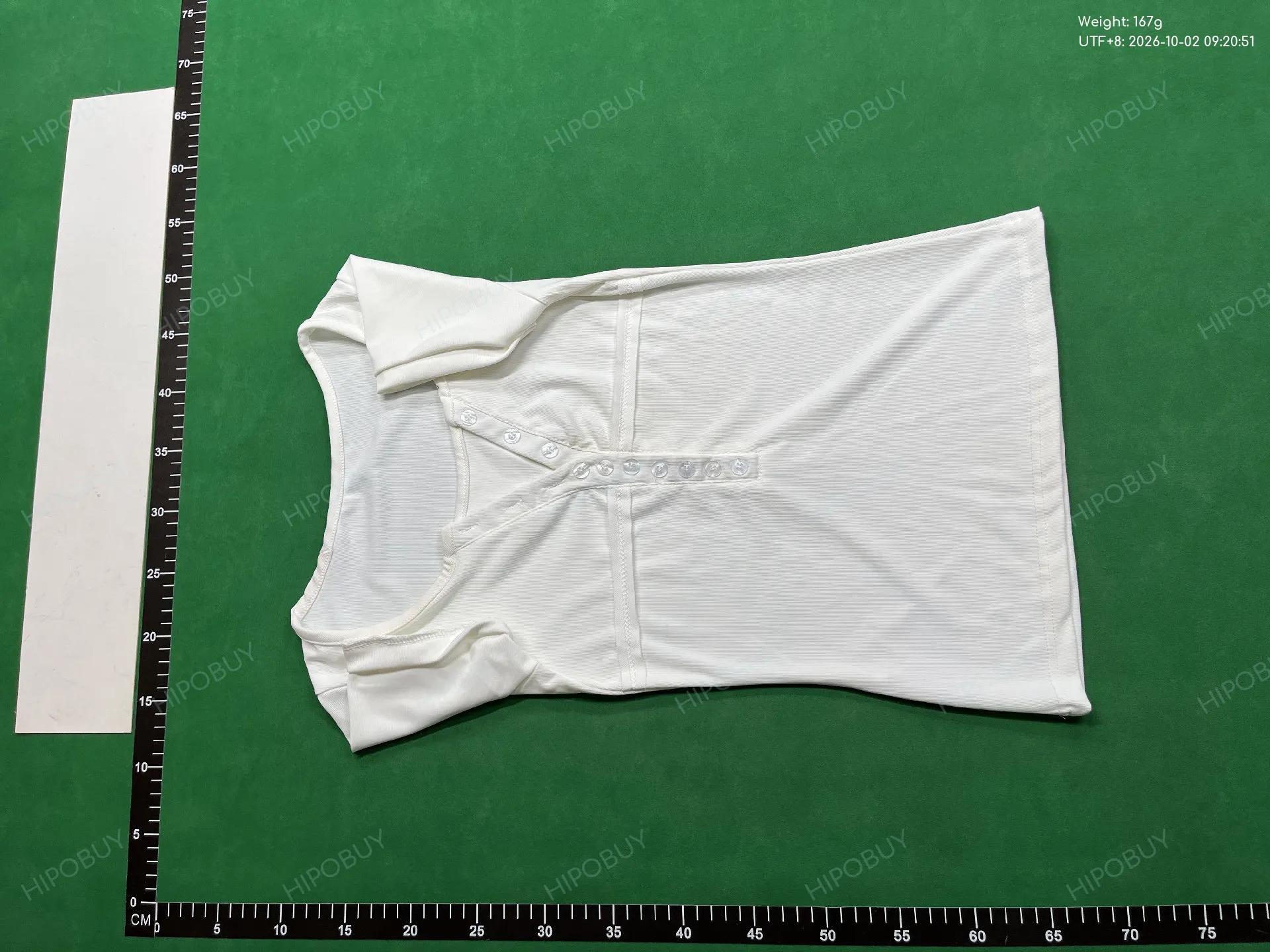 Foto QC 6 de BLUE DIJIAO T-shirt Fake Two-Piece Ribbed Henley White