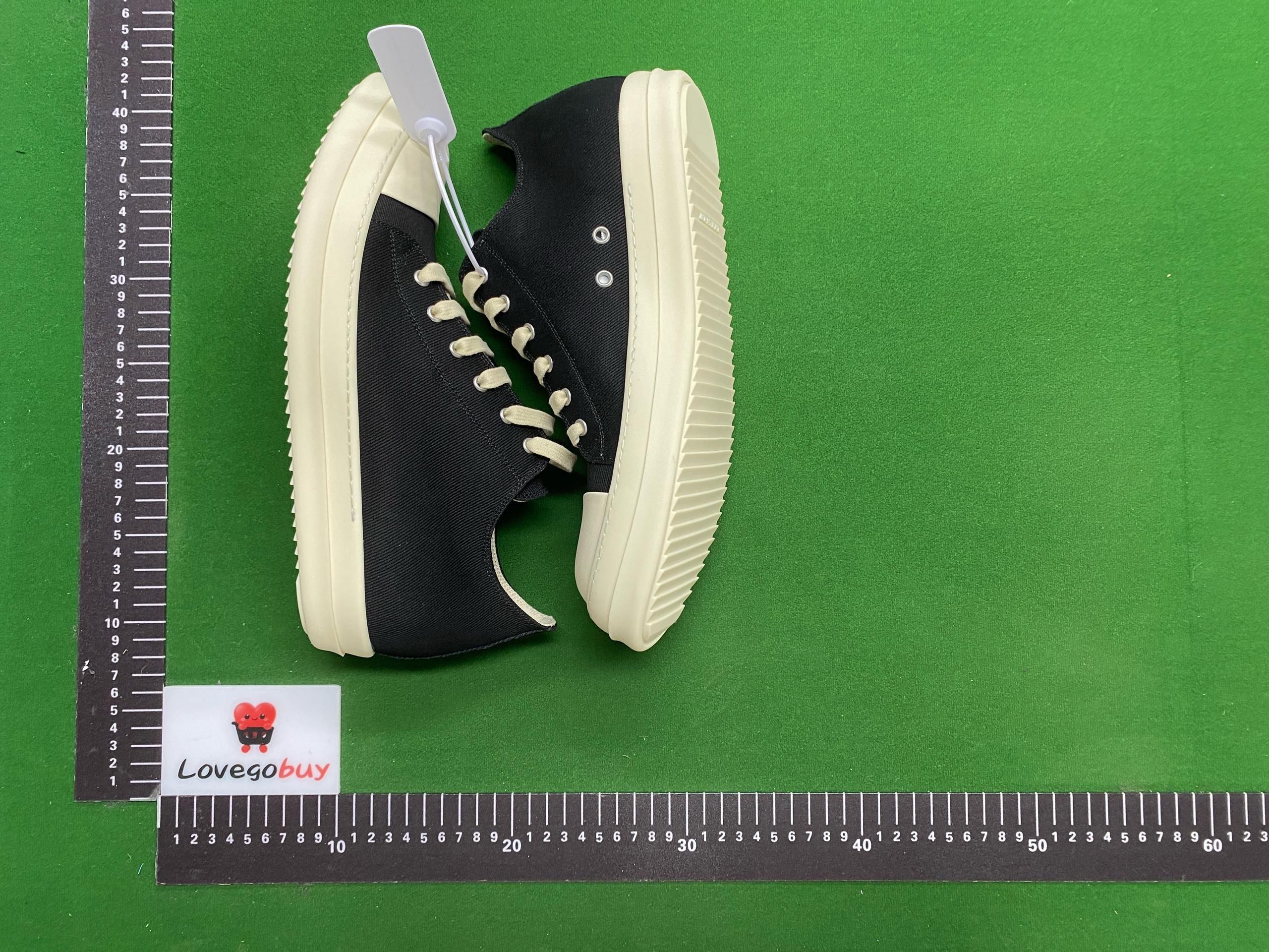 Foto QC 1 de Rick Owens DRKSHDW Low Sneaks Canvas Jumbo Lace Black Milk DU02C5802-DQ