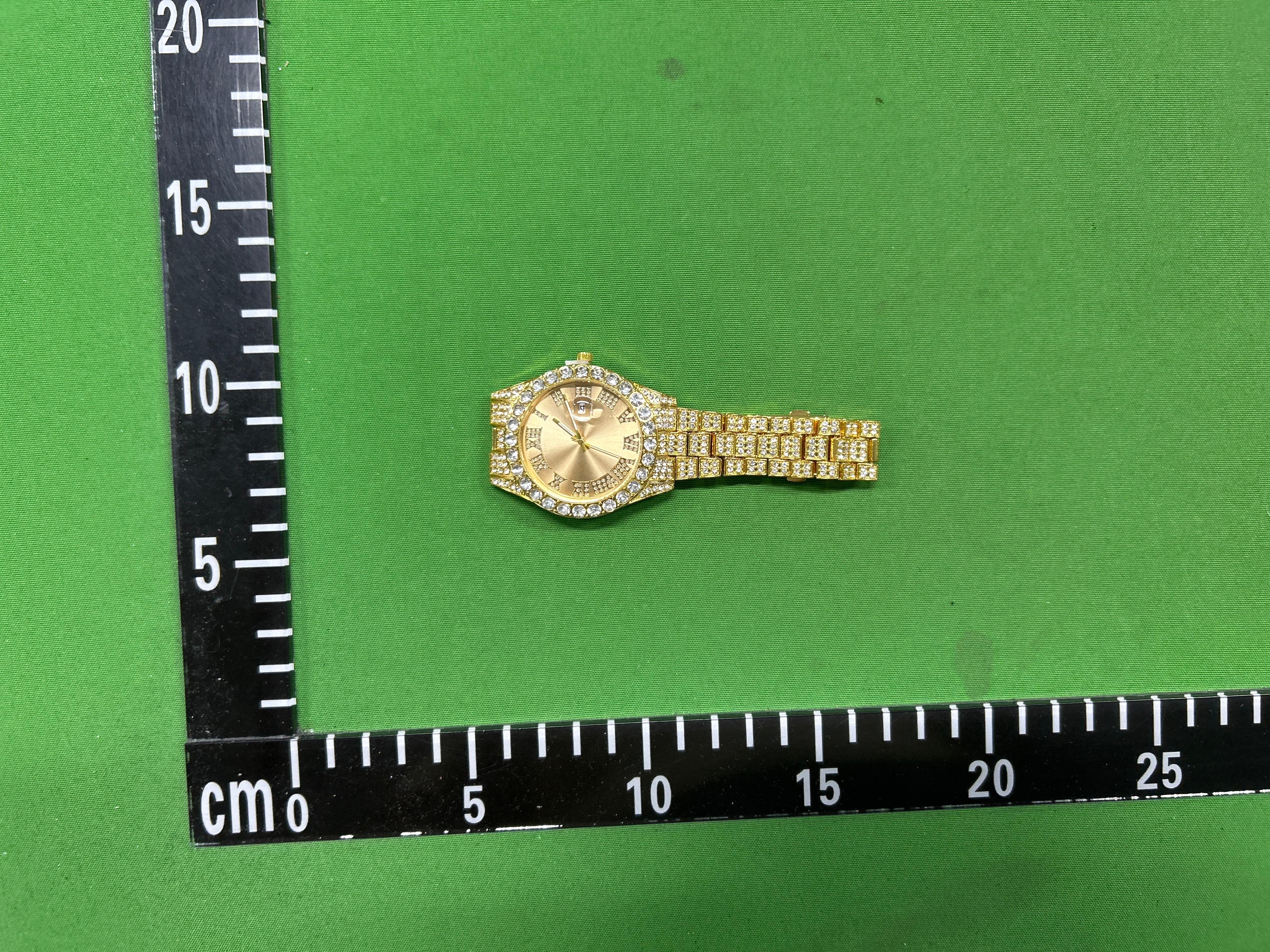Foto QC 1 de Other Hip Hop Iced Out Roman Numeral Watch
