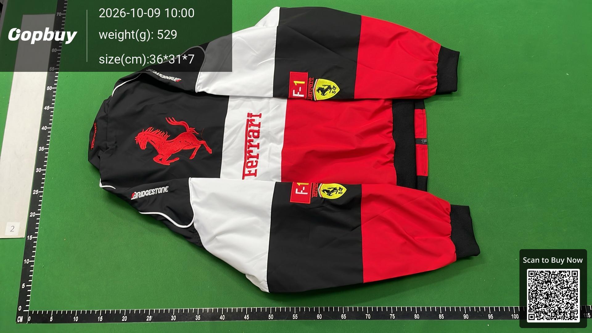 Foto QC 7 de Other Ferrari F1 Racing Bomber Jacket Embroidery Red