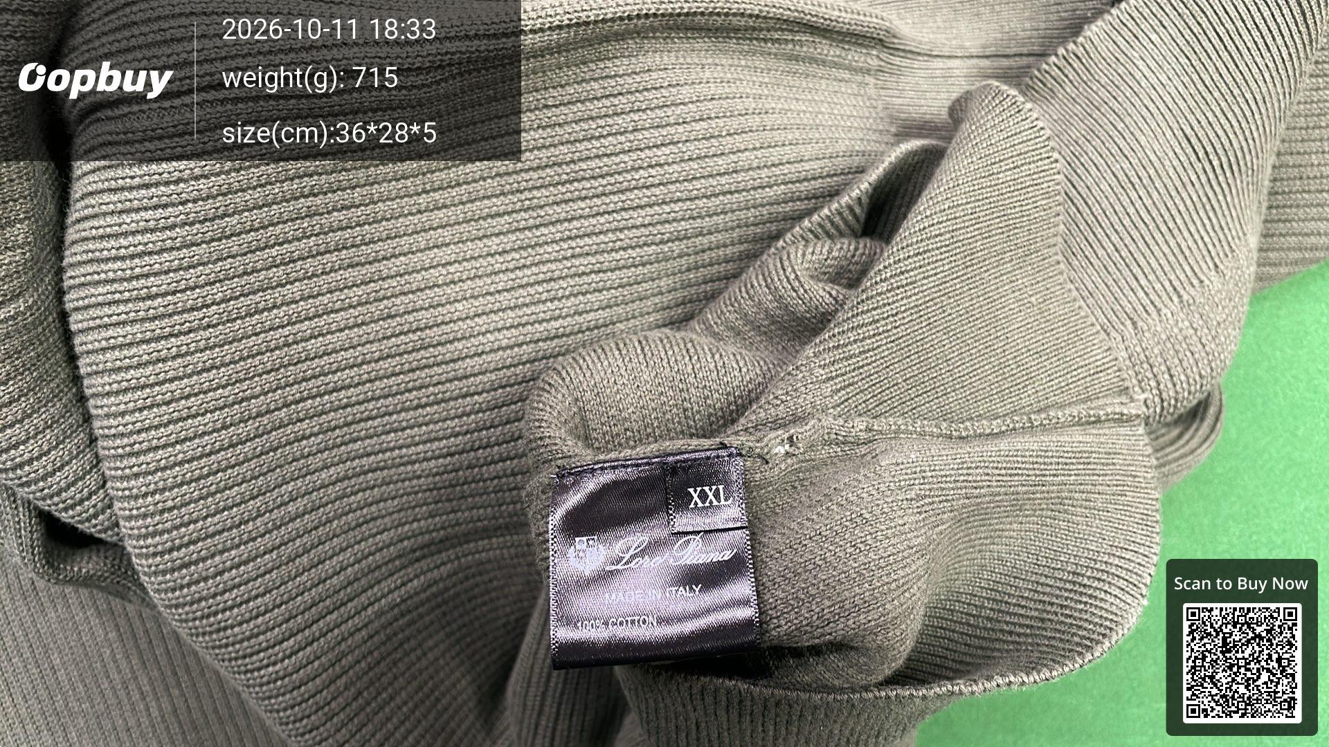 Foto QC 5 de Loro Piana Cashmere V-Neck Sweater Navy