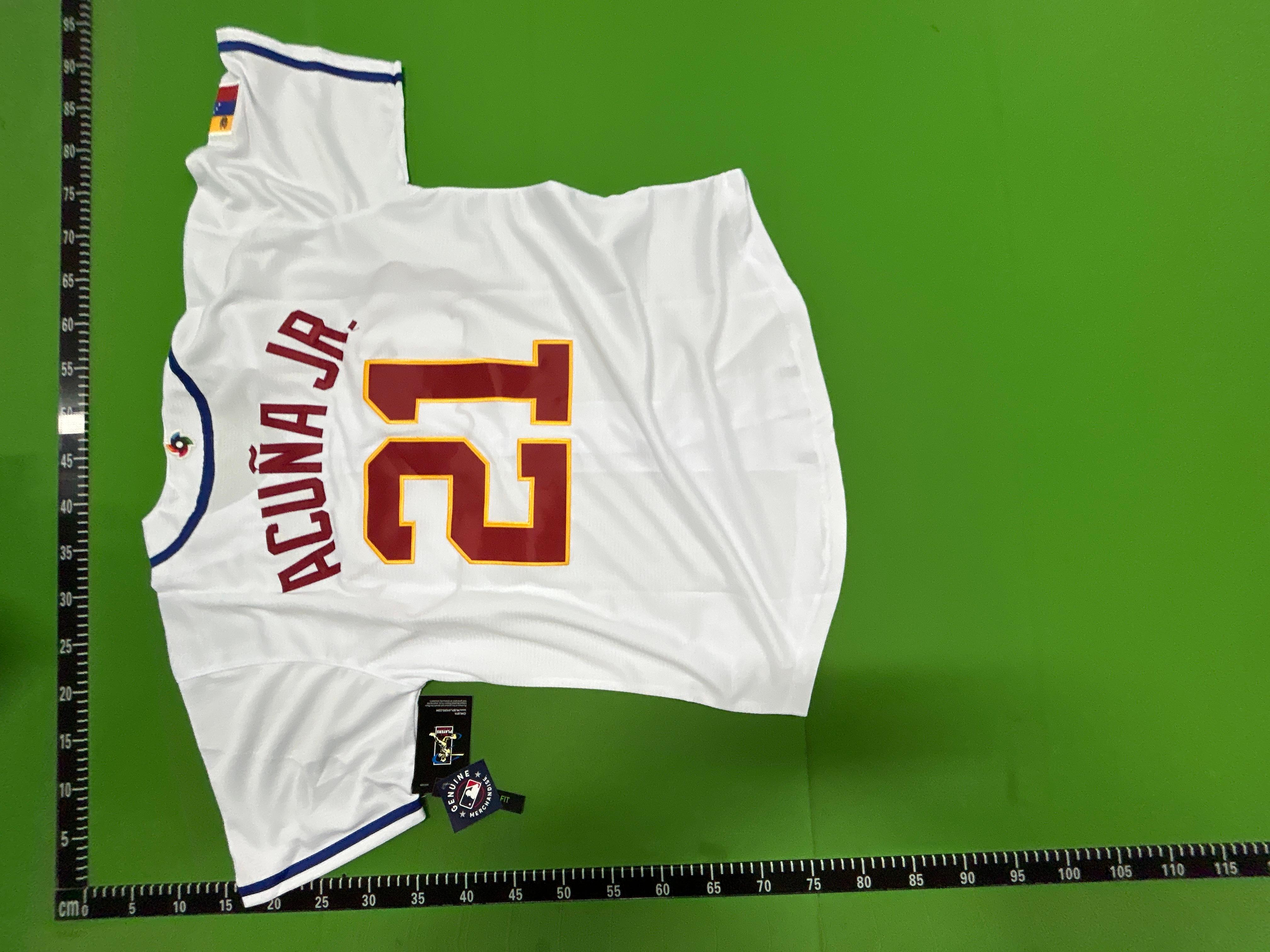 Foto QC 3 de WBC x Venezuela 2026 Away Acuña Jr. #21 Baseball Jersey Blue