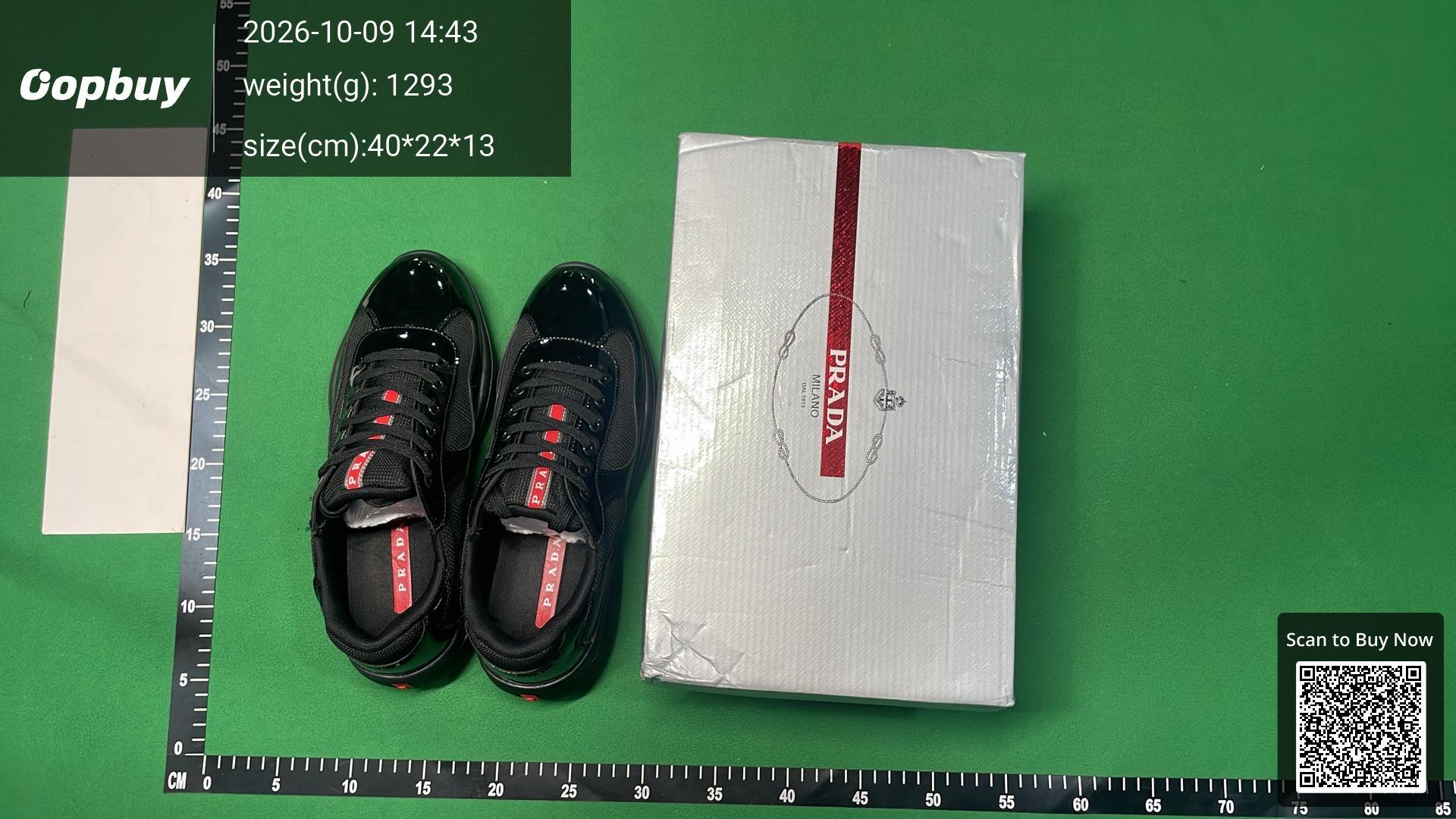 Foto QC 1 de Prada America's Cup Patent Leather Technical Fabric Low Sneakers Royal Blue Silver