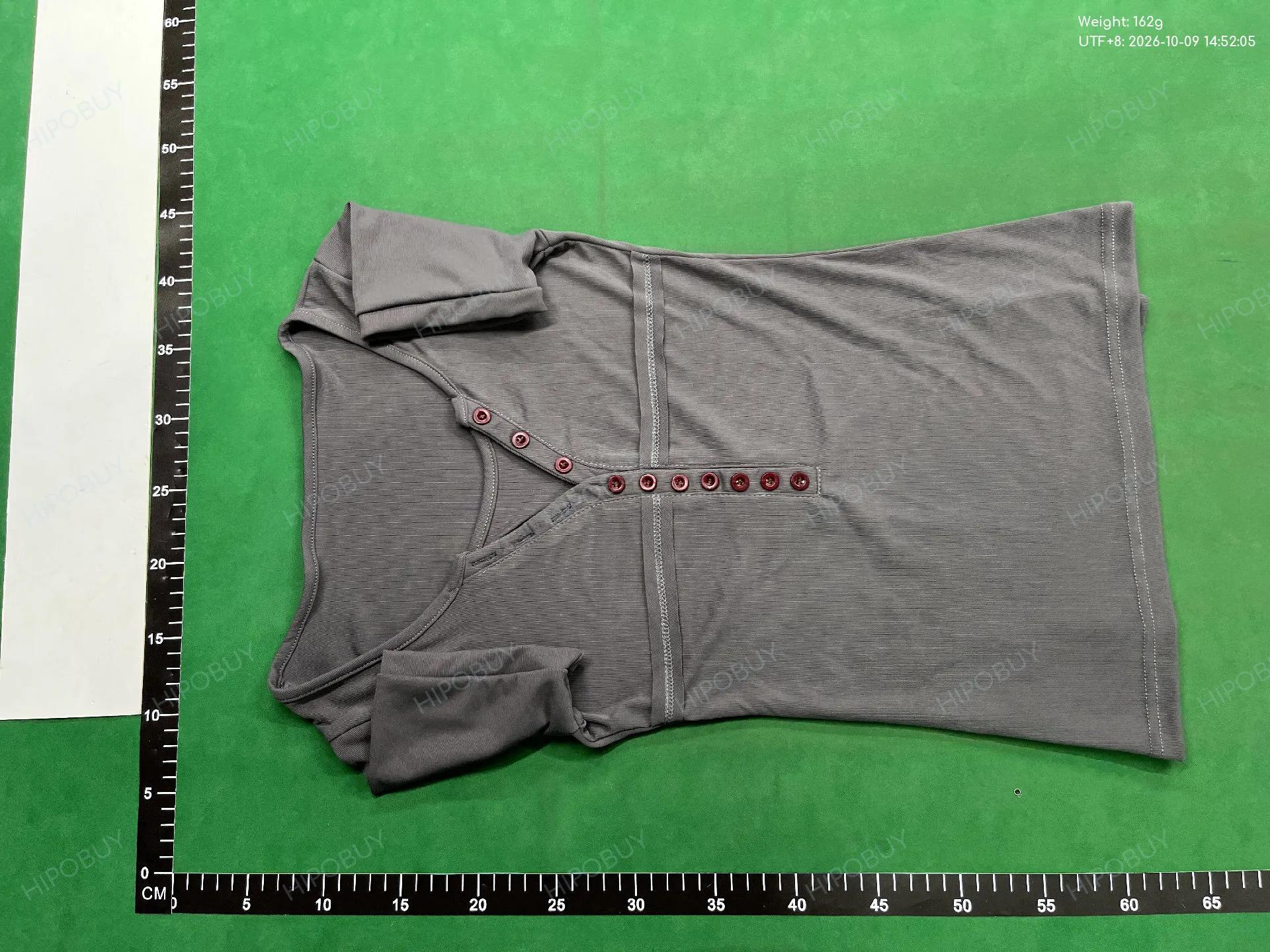 Foto QC 2 de BLUE DIJIAO T-shirt Fake Two-Piece Ribbed Henley White